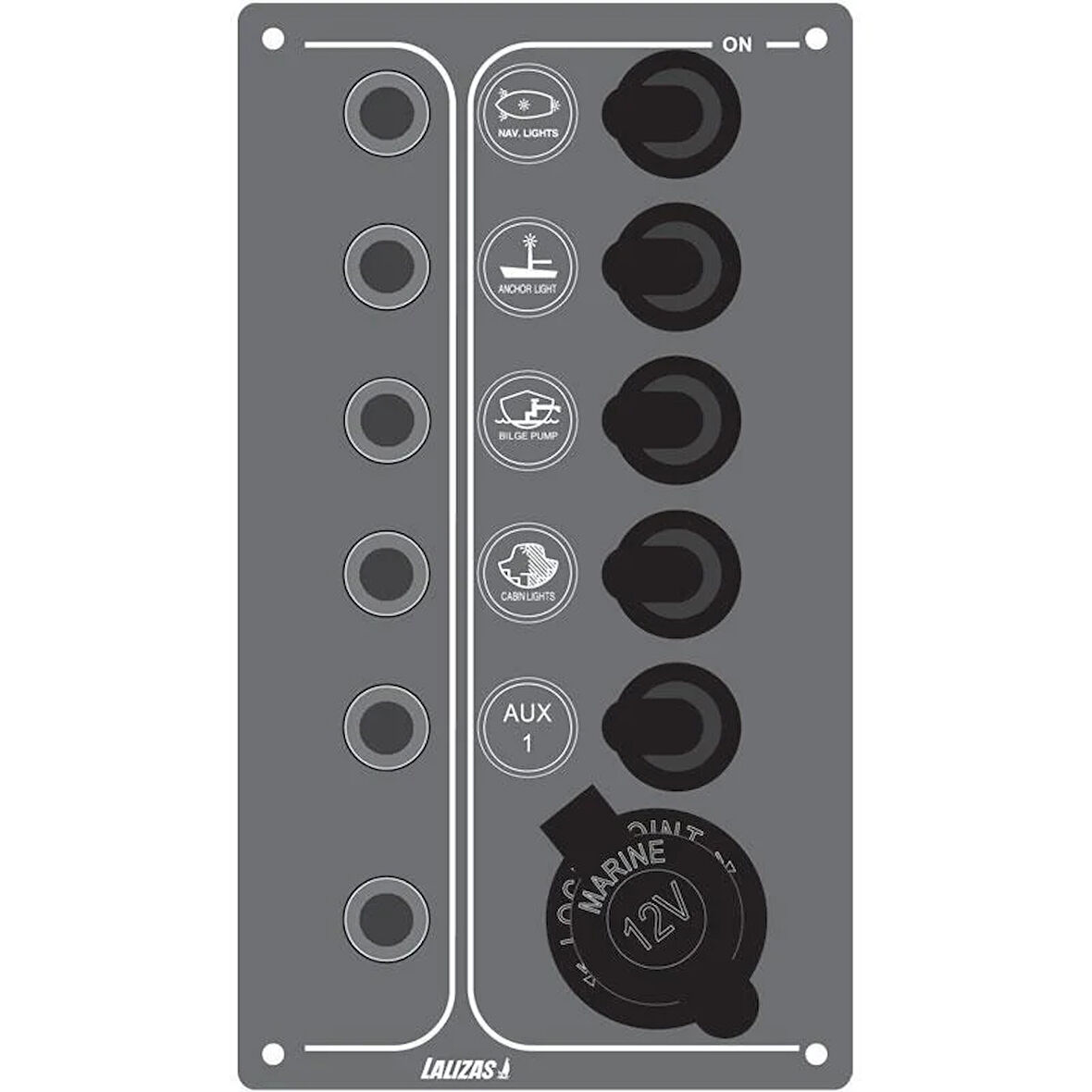 Kontrol Paneli, 5 Sugeçirmez Anahtar Ve Ot. Sigorta, 12V