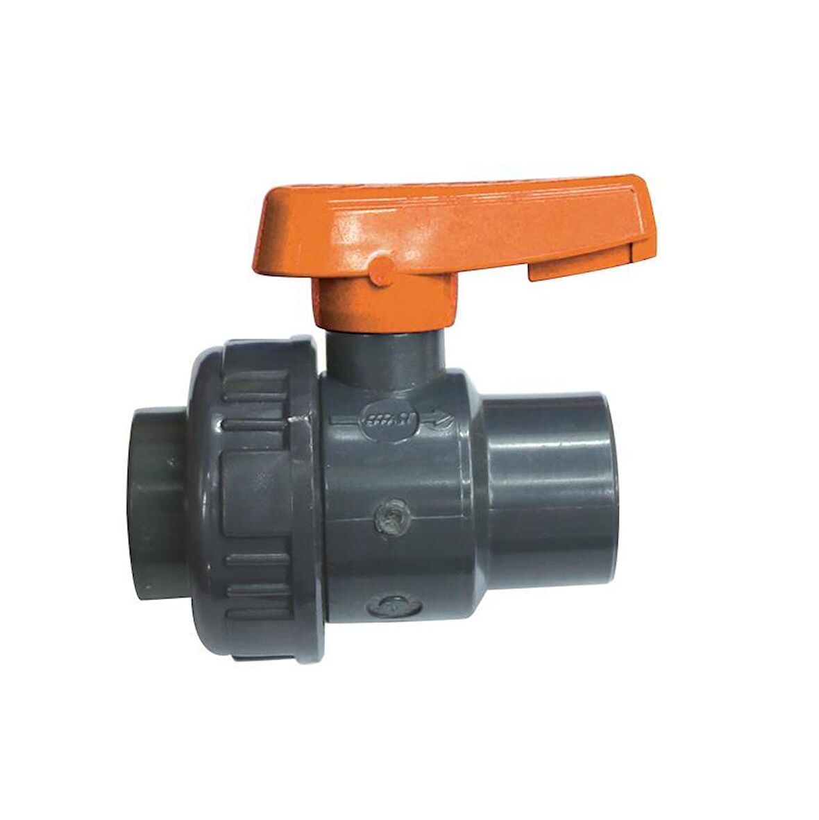 Ball Valve 1 1/2", Single Union BSPP, Plastic, Grey