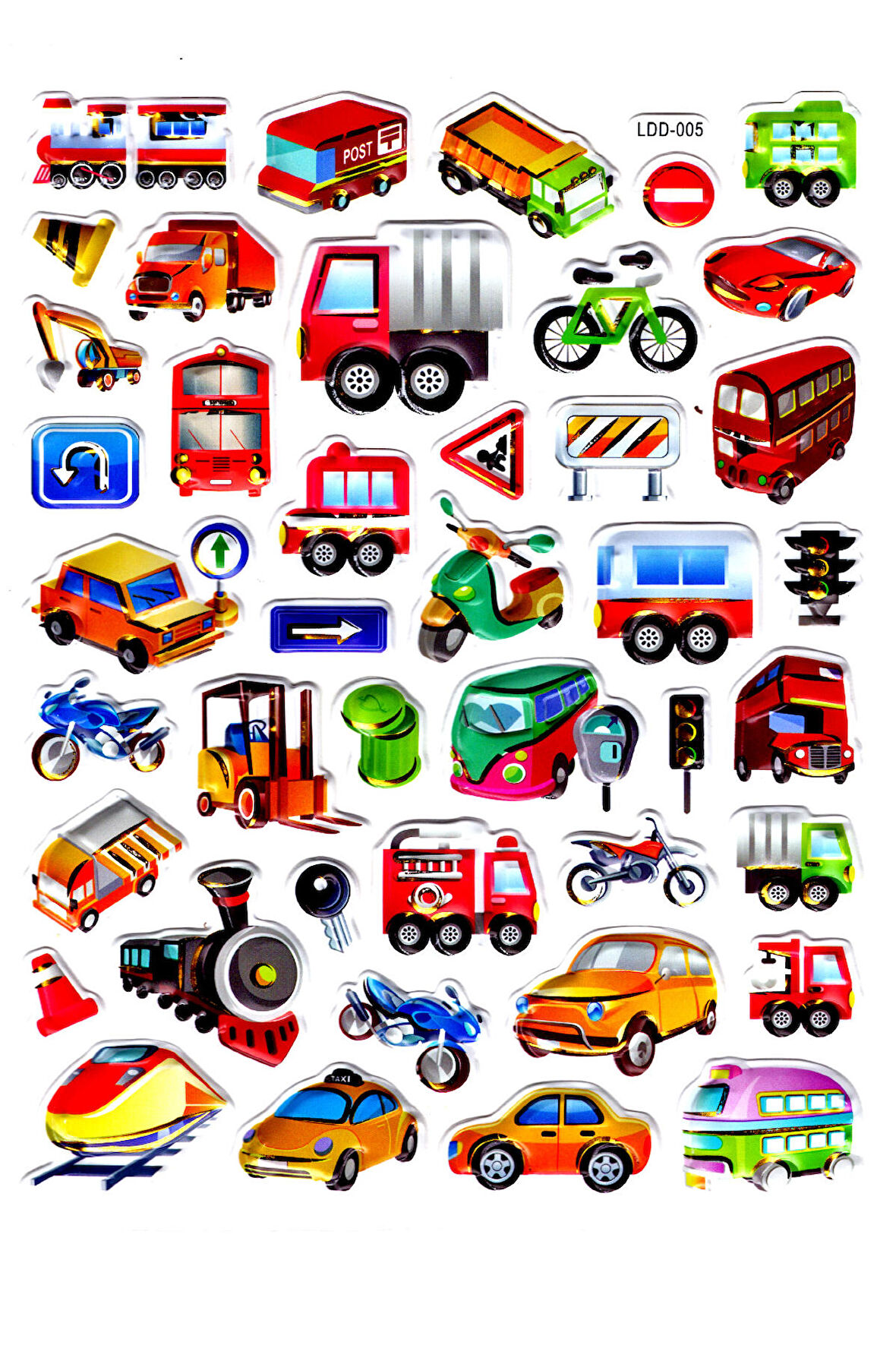 Sticker Kabartmalı Stiker Defter Planlayıcı Etiket (Ldd005)-24x19cm - Araba Taşıtlar