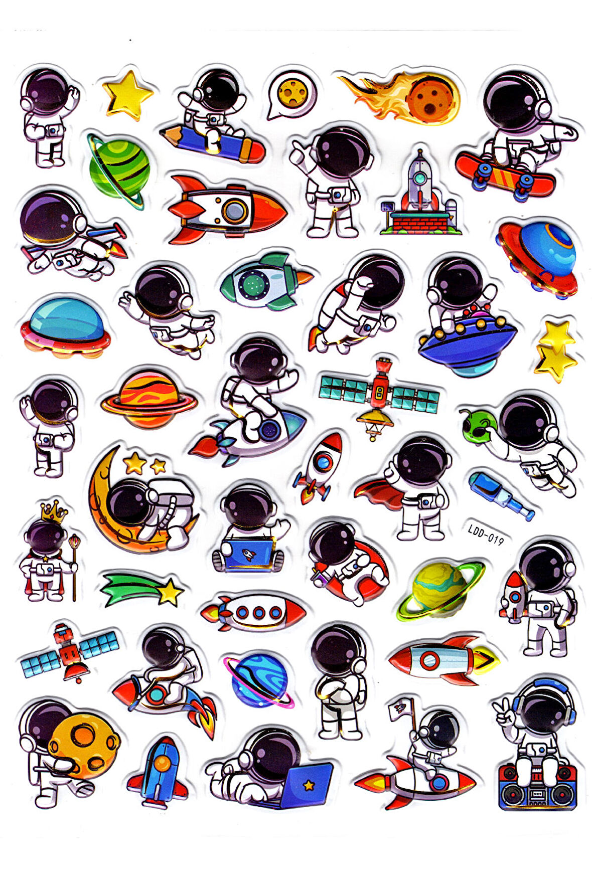 Sticker Kabartmalı Stiker Defter Planlayıcı Etiket (Ldd019)-24x19cm - Astronot