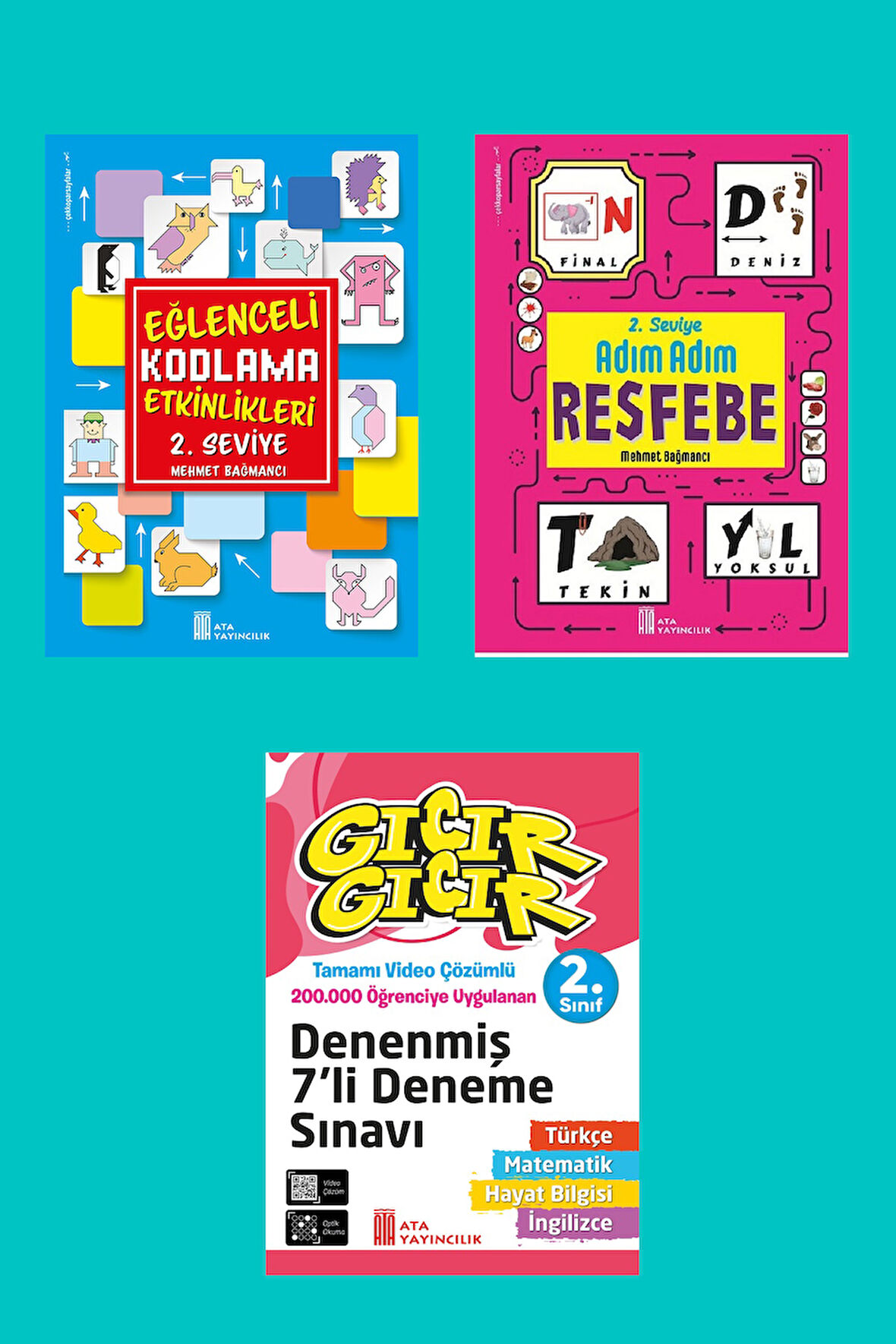 2.Sınıf Eğlenceli Kodlama+Resfebe+7 li Denenmiş Deneme