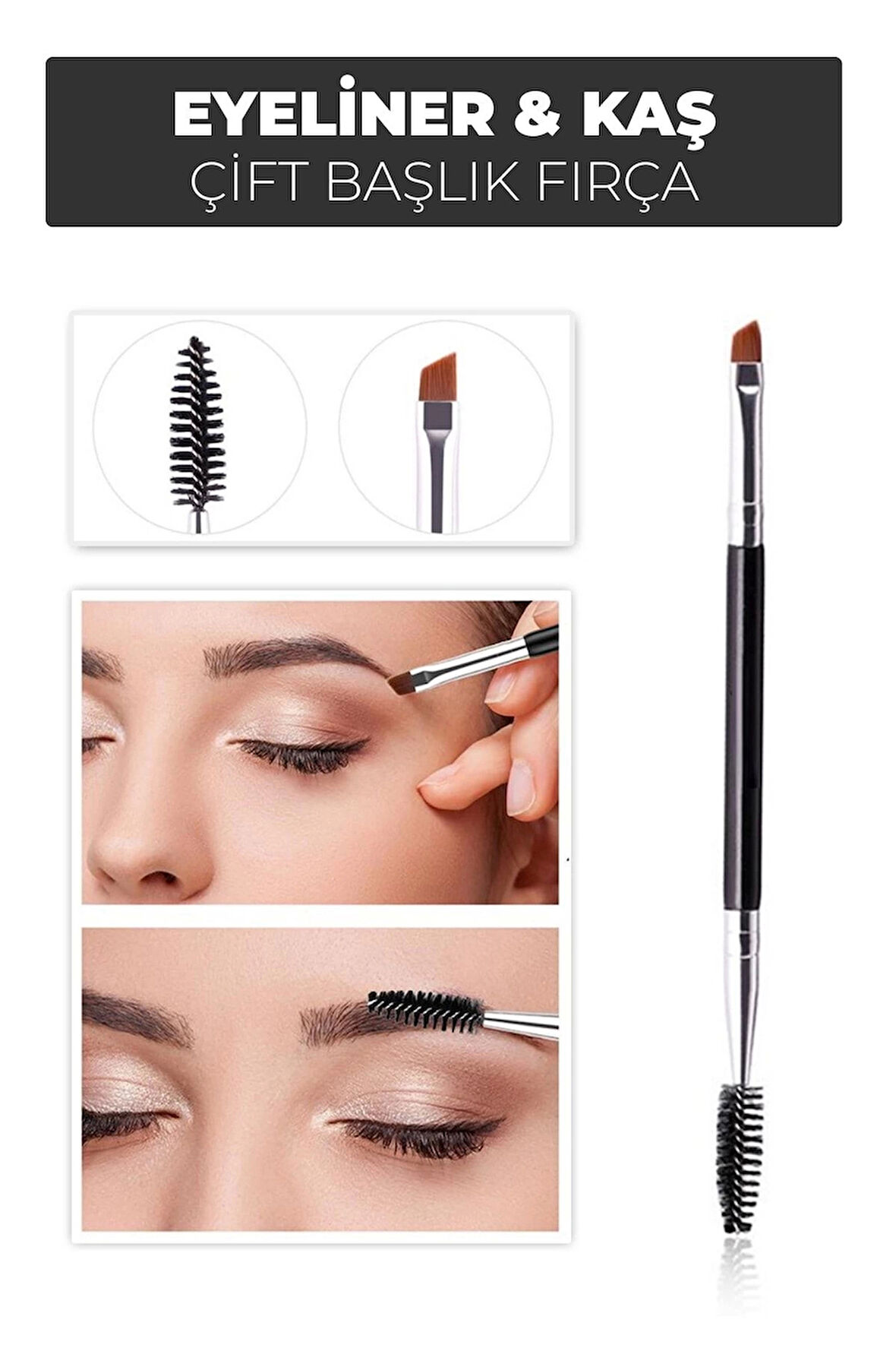 Çift Başlıklı Eyeliner Ve Kaş Fırçası – Kolay Uygulama Ve Mükemmel Sonuçlar