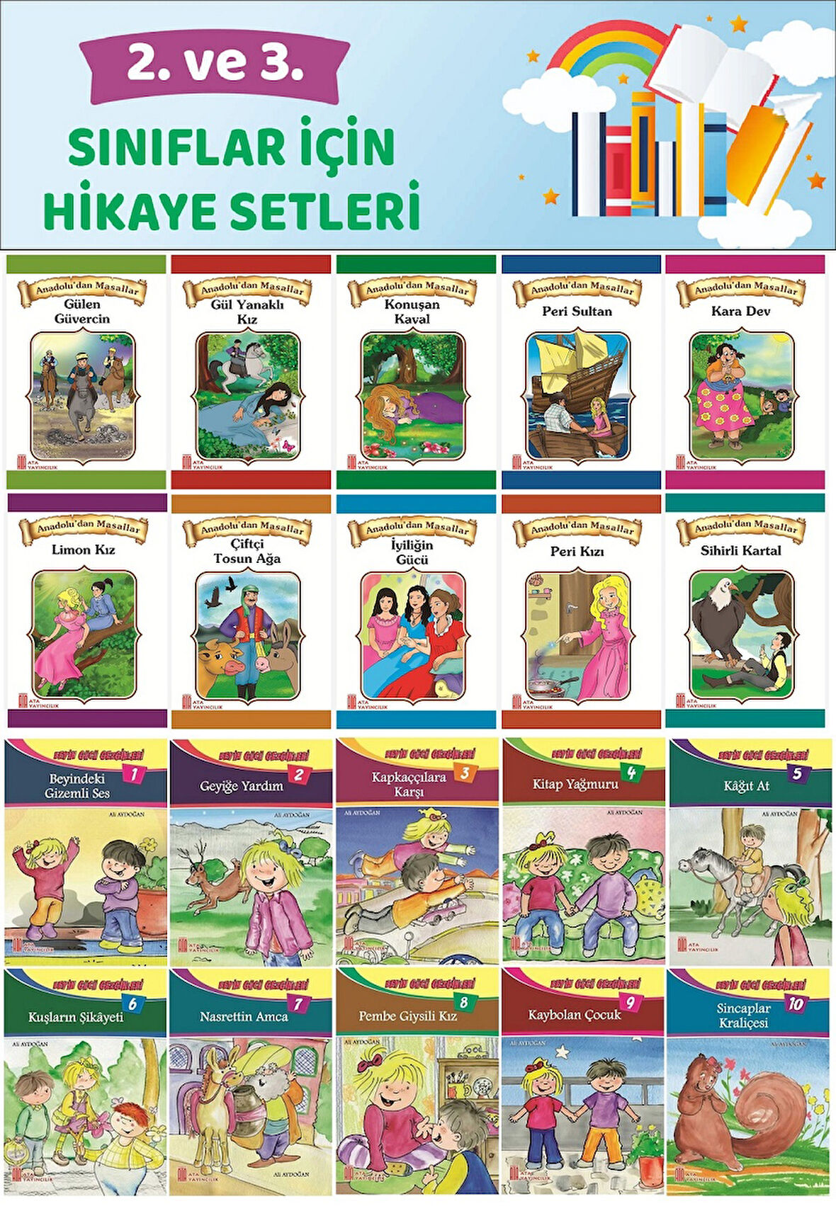 2.ve 3.Sınıflar İçin 20 li Hikaye Seti (48-64 Sayfa)
