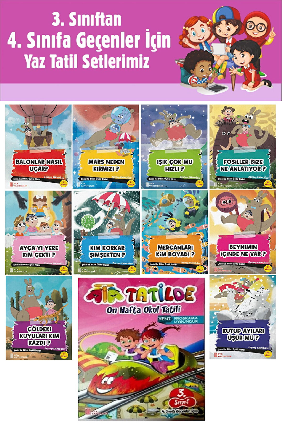3.Sınıftan 4.Sınıfa Geçenler İçin Hikaye Seti - Ata Tatil Kitabı 6
