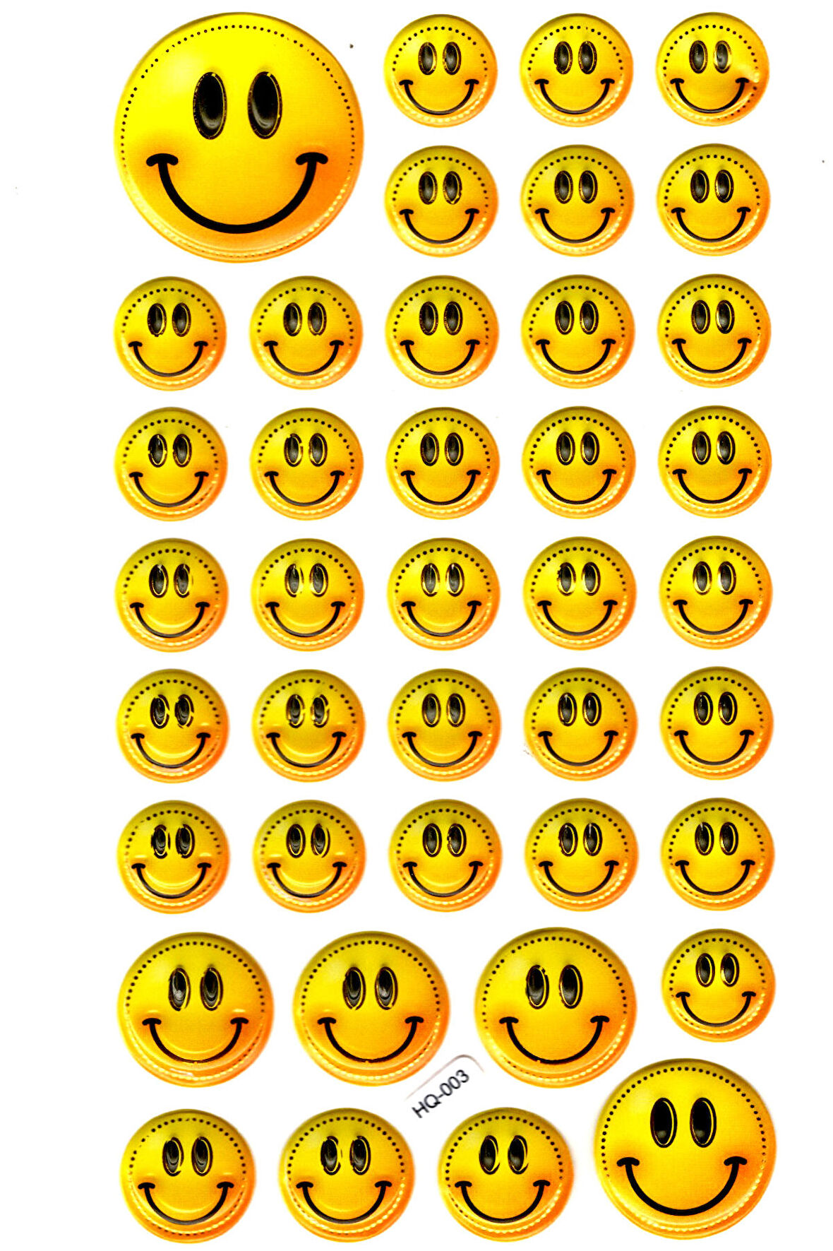 Sticker Kabartmalı Stiker Defter Planlayıcı Etiket (HQ003)-17x9 cm- Sarı Emoji