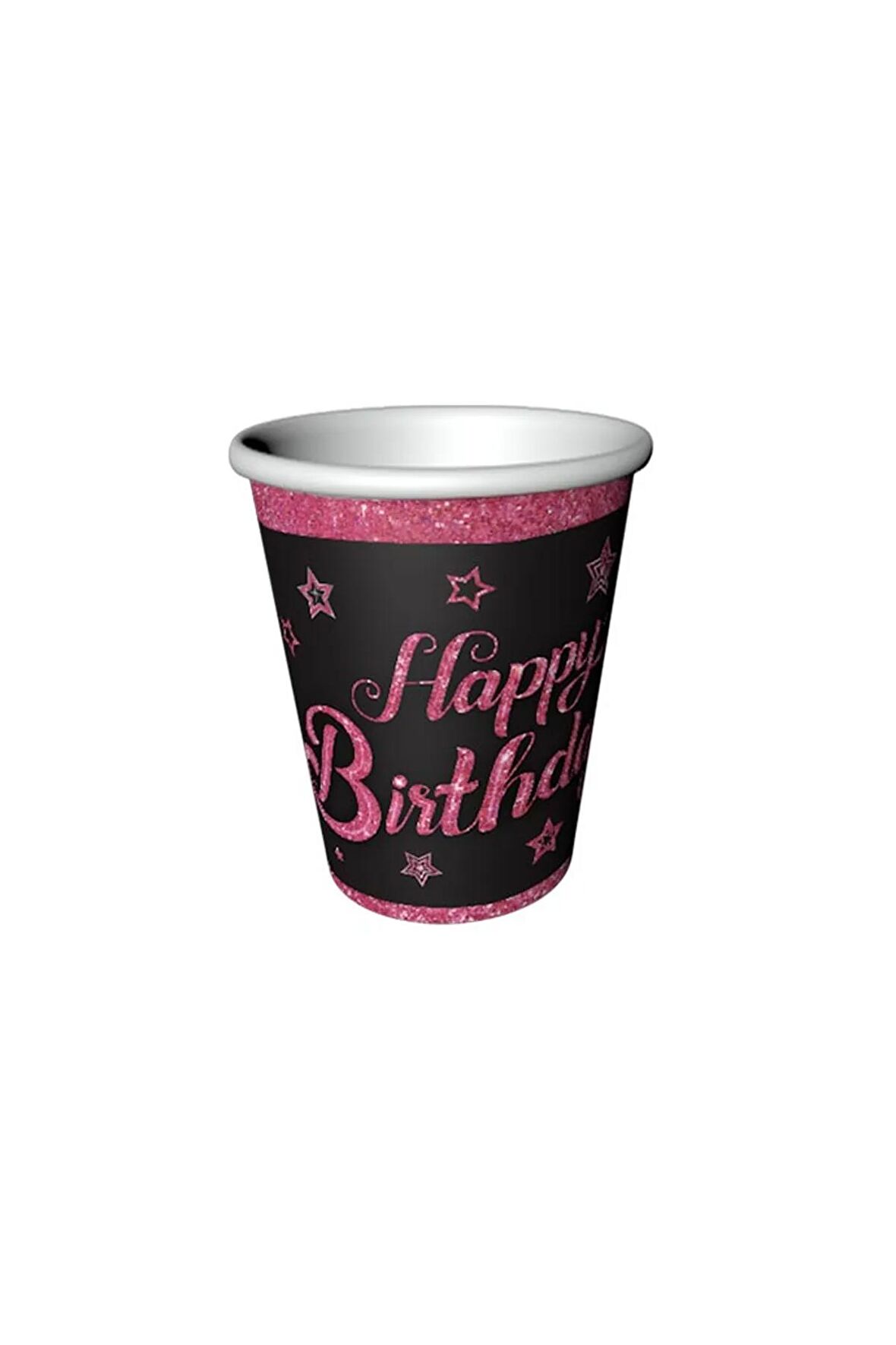 Pink Stars Temalı Karton Bardak 8'li(8 oz)