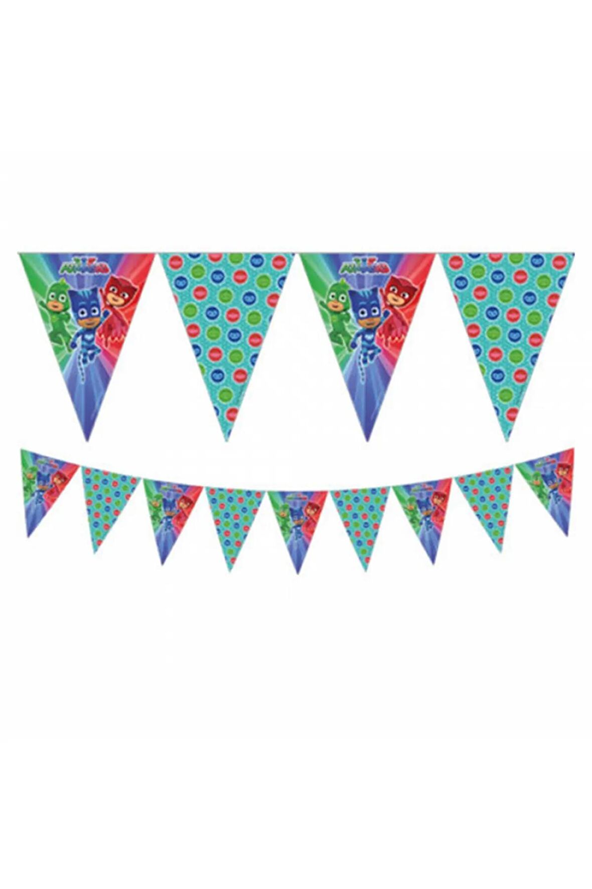 Pj Maskeliler Entertainment Temalı Üçgen Bayrak Set