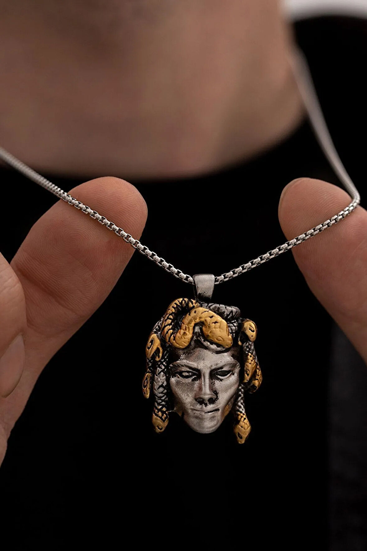 Medusa - Erkek Kolye - Kadın Kolye - Medusa Model Çelik Kolye