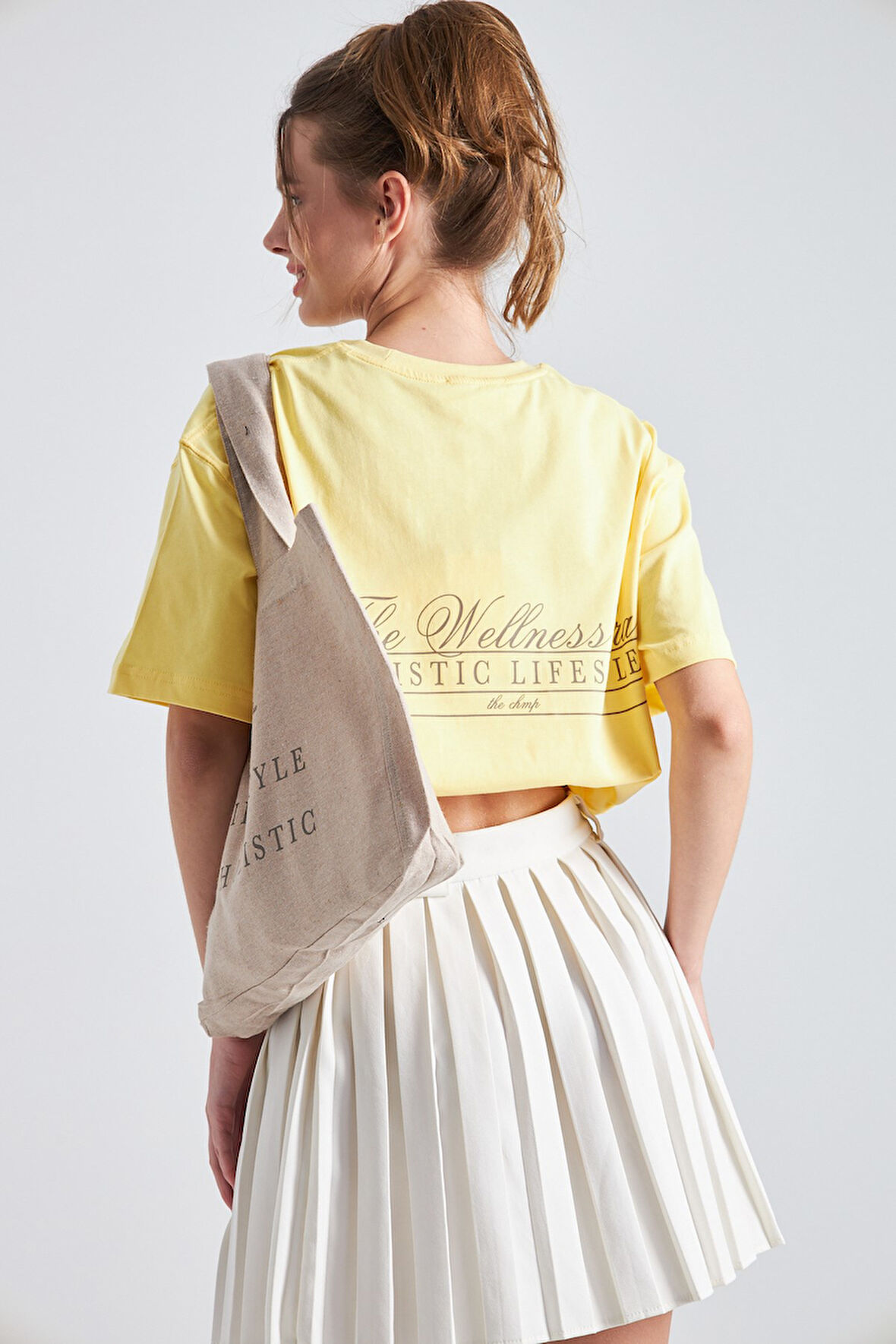 The Wellness Era Baskılı %100 Pamuk Oversize Kadın Tişört