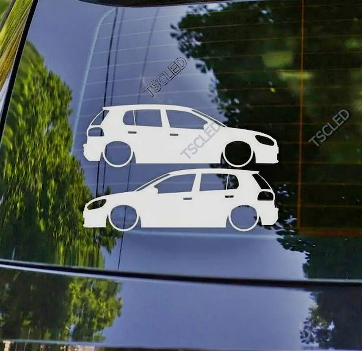 Golf MK6 GTI Kelebek Cam Oto Sticker 17 CM 2 Adet