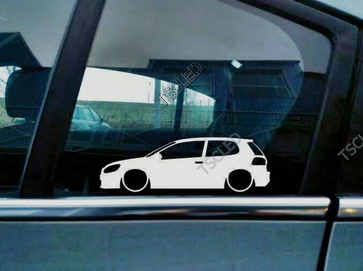 Golf Mk6 Kelebek Cam Oto Sticker 17 CM 2 Adet