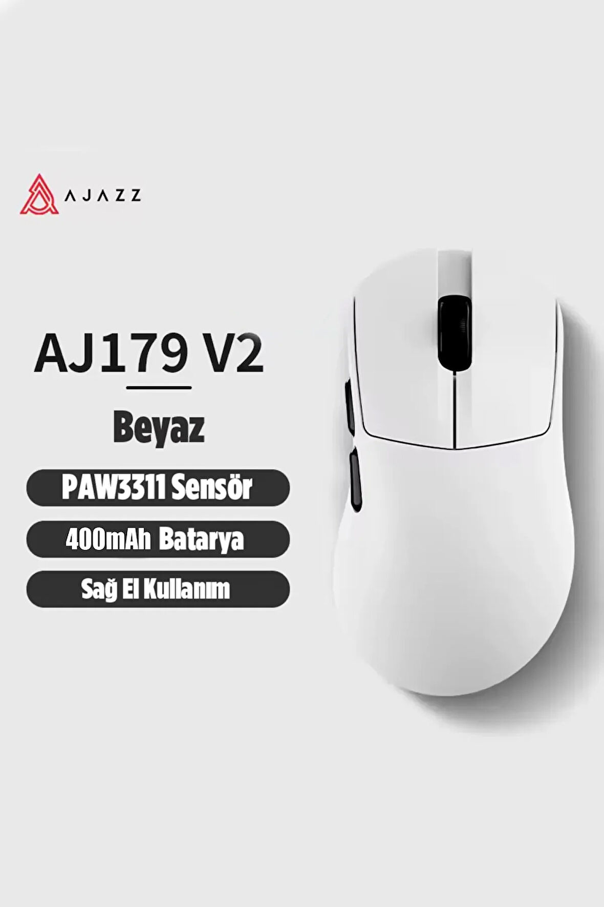 Aj179v2 3 Modlu(KABLOLU-WİRELESS-BLUETOOTH) 1000hz 1200 Dpı-paw 3311 Optik Sensör Gaming Mouse