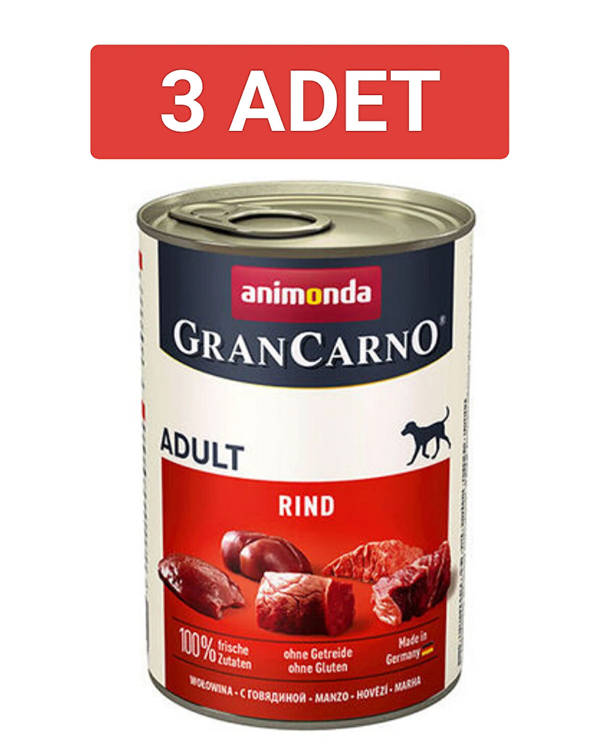 Animonda Gran Carno Sığır Etli Yetişkin Köpek Konservesi 400gr X 3 Adet