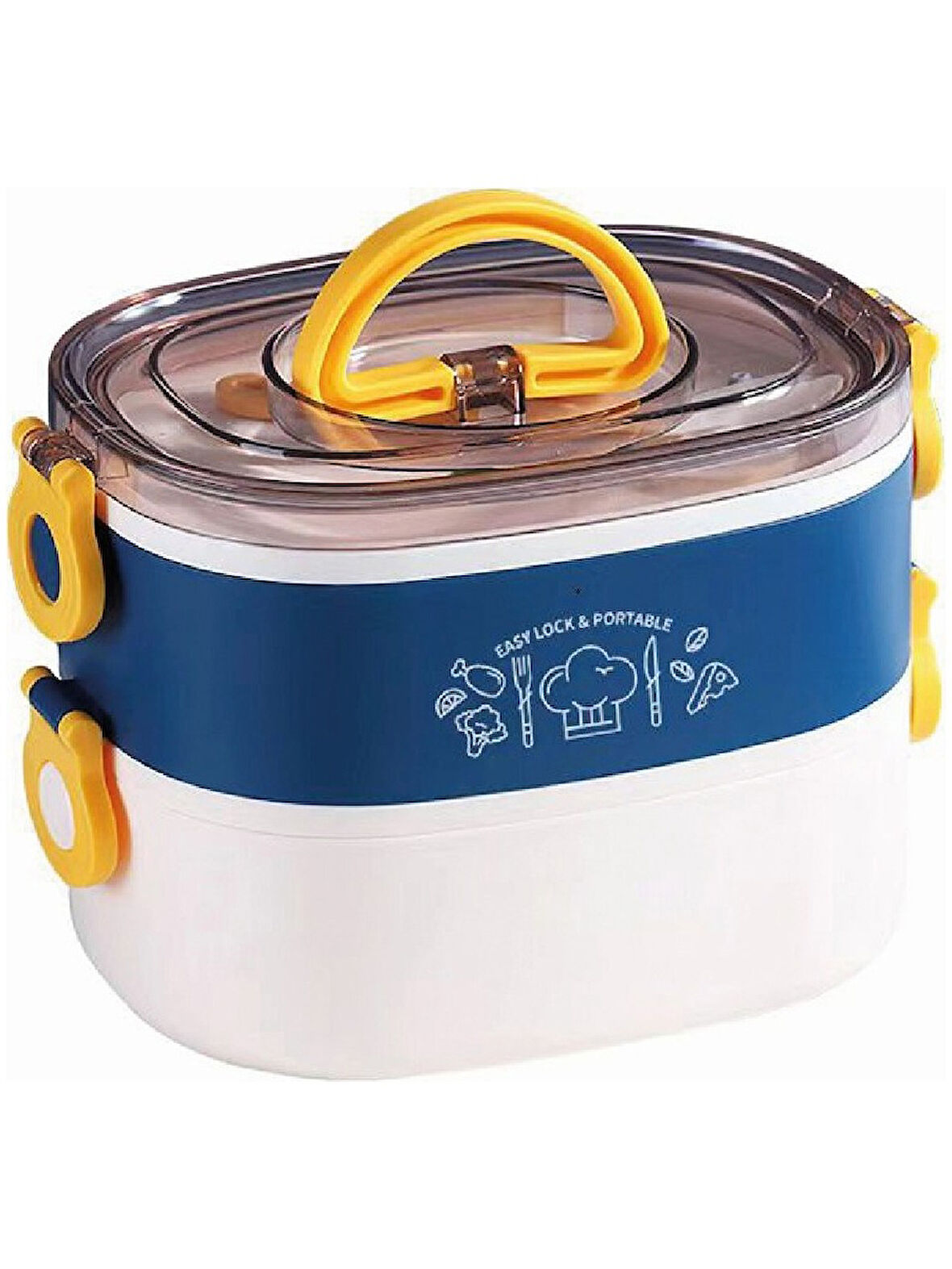 Fixpoint Çelik Beslenme Kabı Iki Katlı 1900ML Lacivert