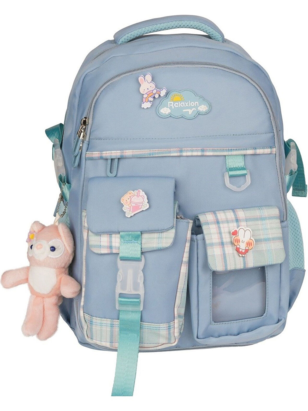Relaxion 1450 Mavi İthal Kore Tarzı Unisex İlkokul Çocuk  Sırt Çantası