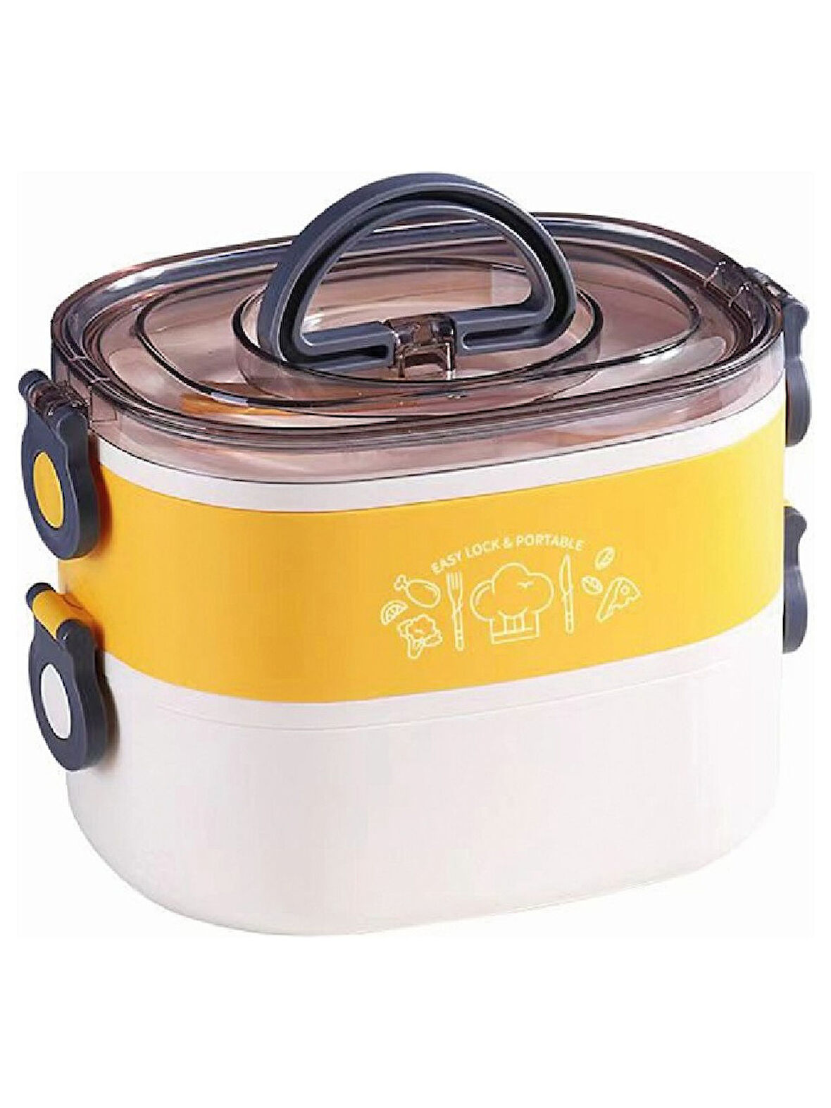 Fixpoint Çelik Beslenme Kabı Iki Katlı 1900ML Sarı