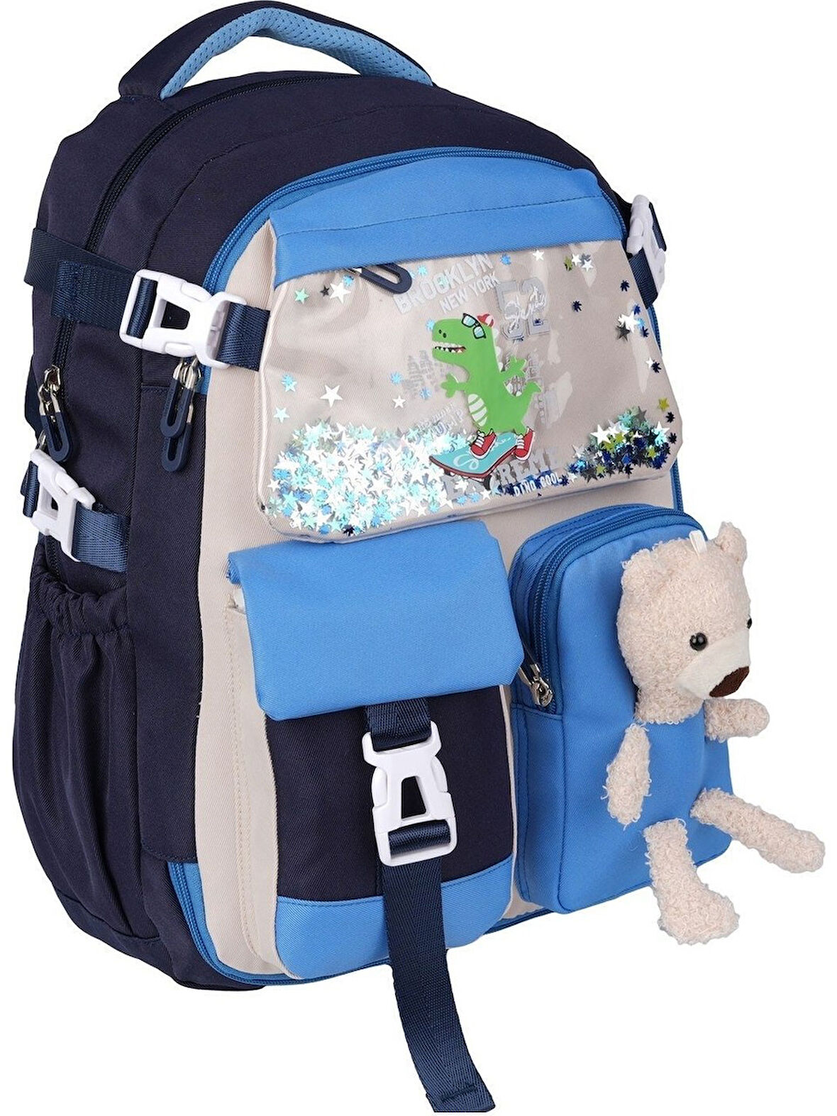 Relaxion 1460 Siyah Lacivert İthal Kore Tarzı Unisex Çocuk İlkokul Sırt Çantası