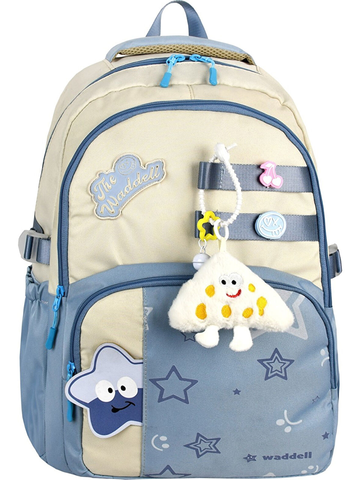 Waddell Mavi Twil Yıldız Desenli İlkokul Sırt Çantası Peluş Oyuncak Hediyeli 25802