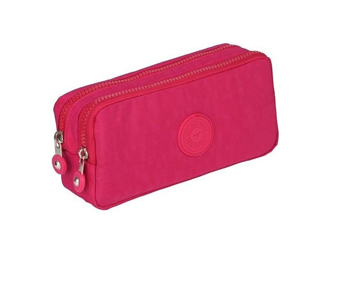 Relaxion Pembe İki Gözlü Krinkıl Kumaş Kalem Çantası Kalemlik 124