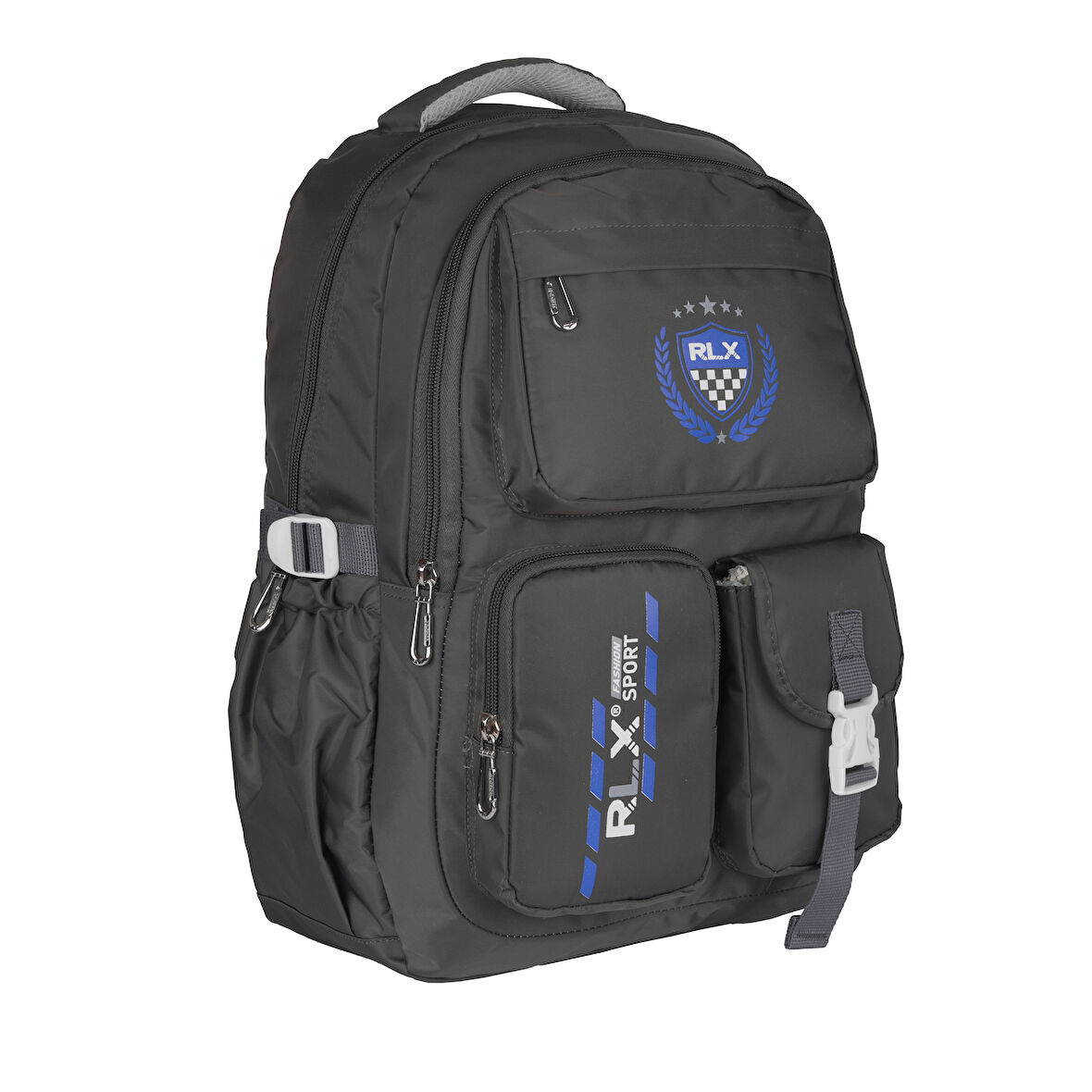 Relaxion Su Geçirmez Çok Gözlü Okul Sırt Çantası Gri 2058