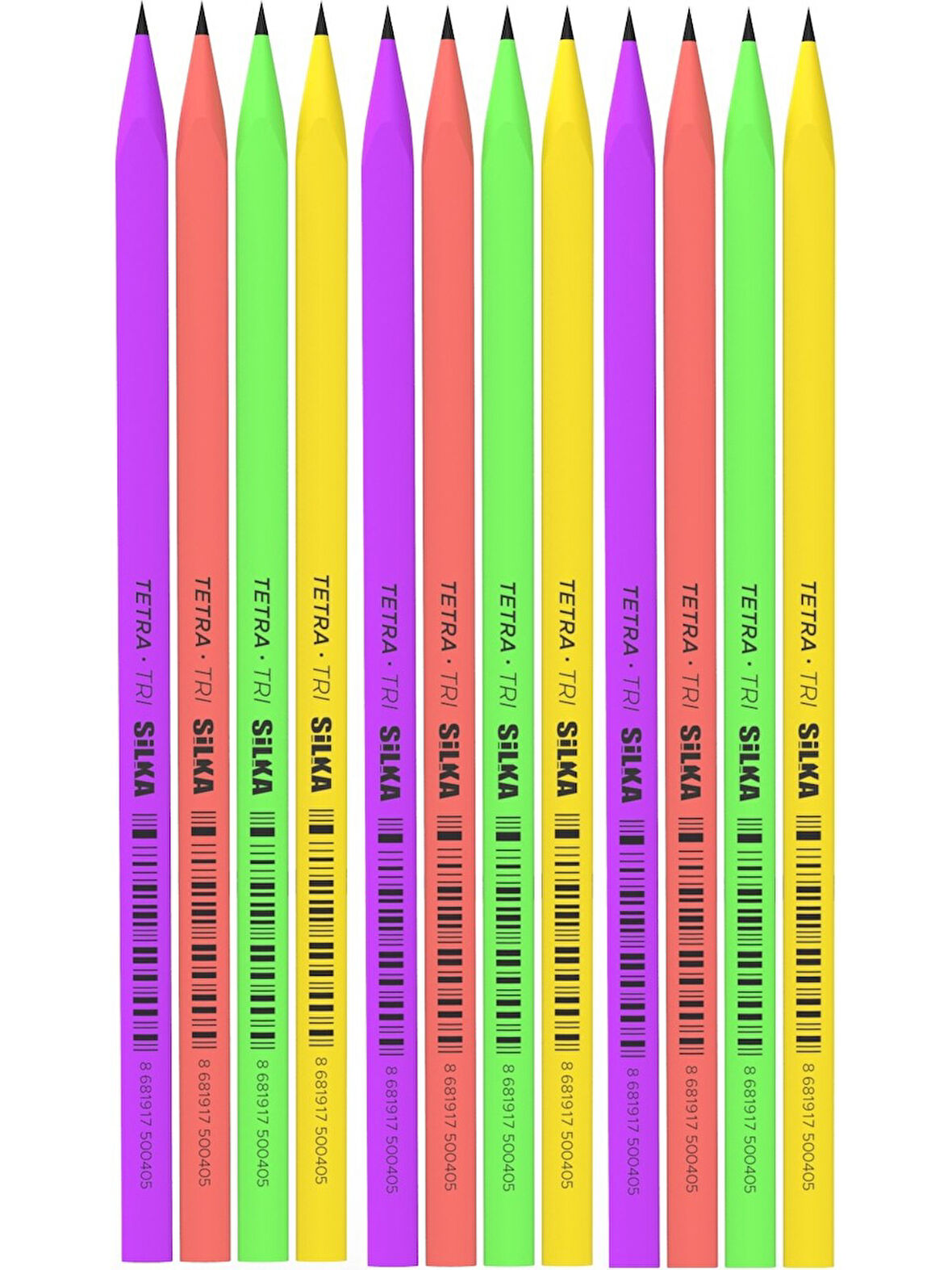 Silka Kaly Üçgen Neon Kurşun Kalem 12'li