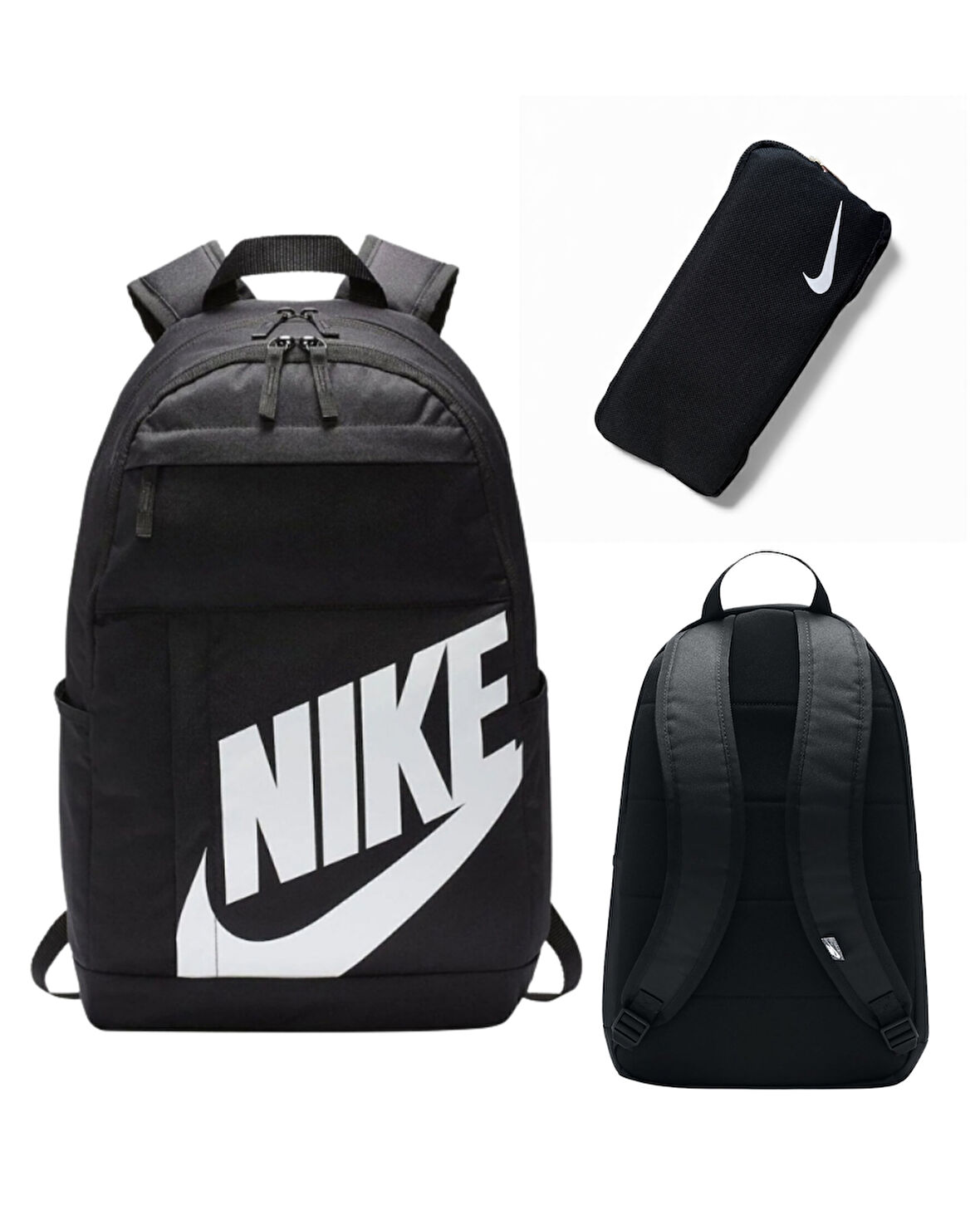 Elegance Unisex Spor Siyah Sırt Çantası (Kalemlik Hediyeli)