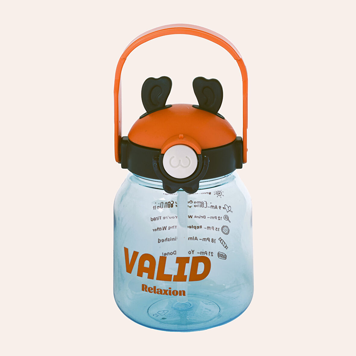 Relaxion Hediyeli, İthal Lüx Kulaklı Yeşil-Turuncu Matara/Suluk 1100 Ml (446)