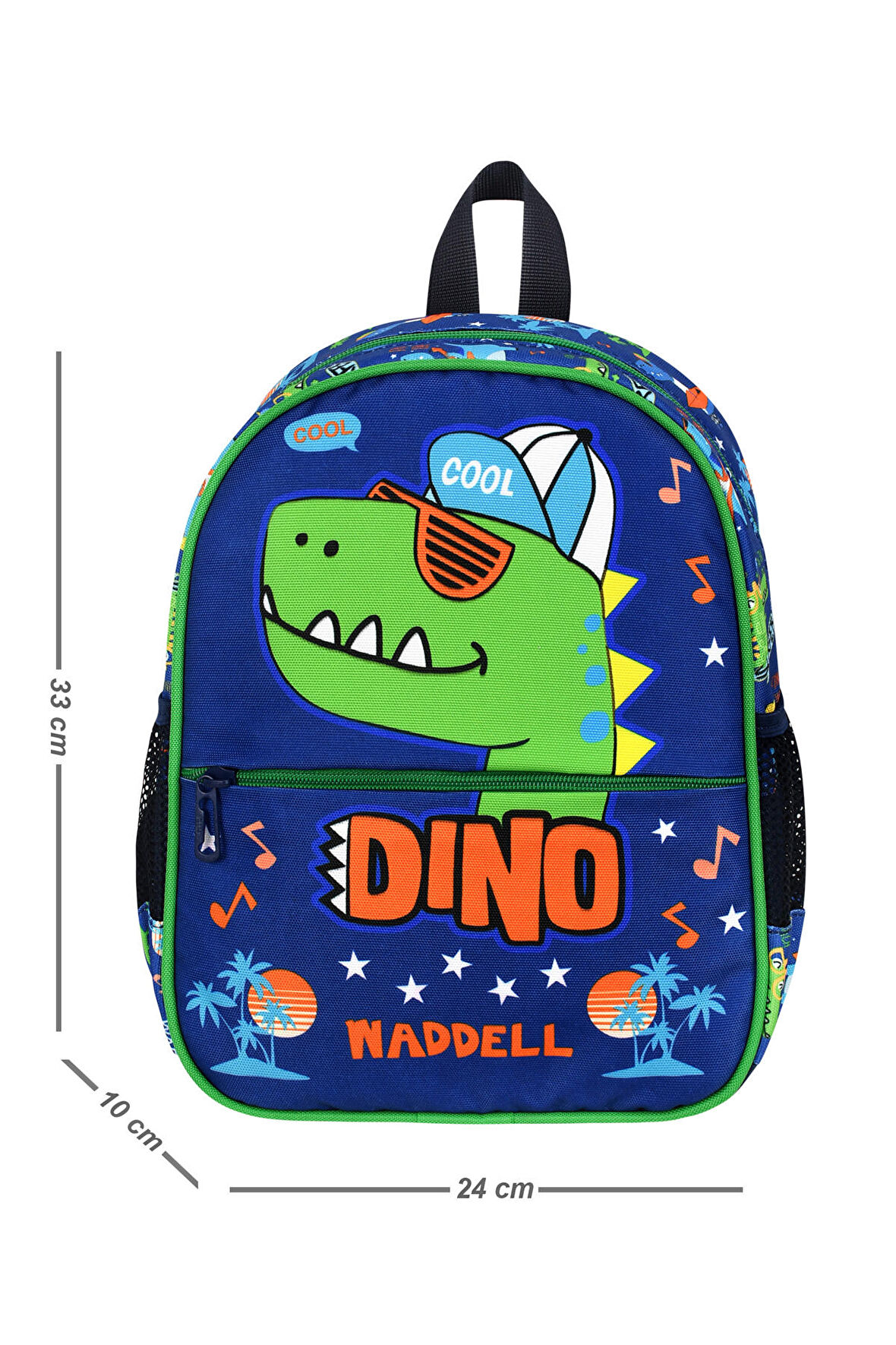 Waddell Lacivert Dino Desenli Anaokulu Kreş Sırt Çantası 24113