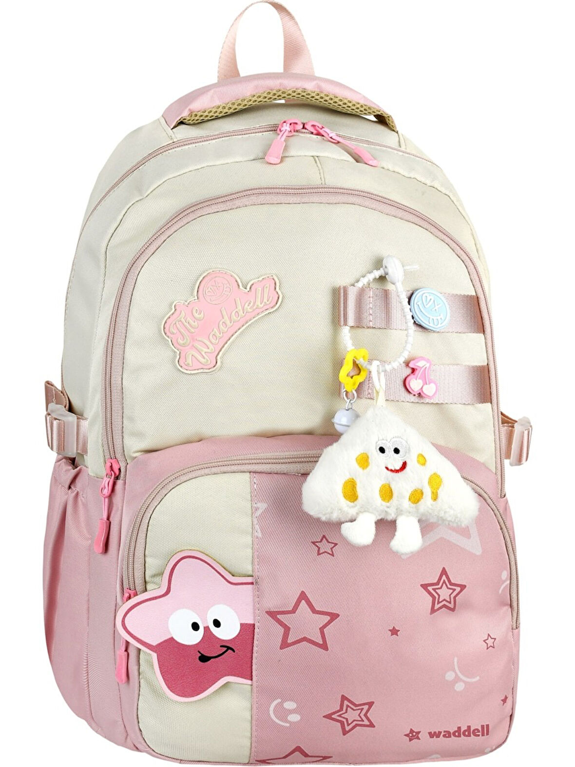 Waddell Pembe Twil Yıldız Desenli İlkokul Sırt Çantası Peluş Oyuncak Hediyeli 25802