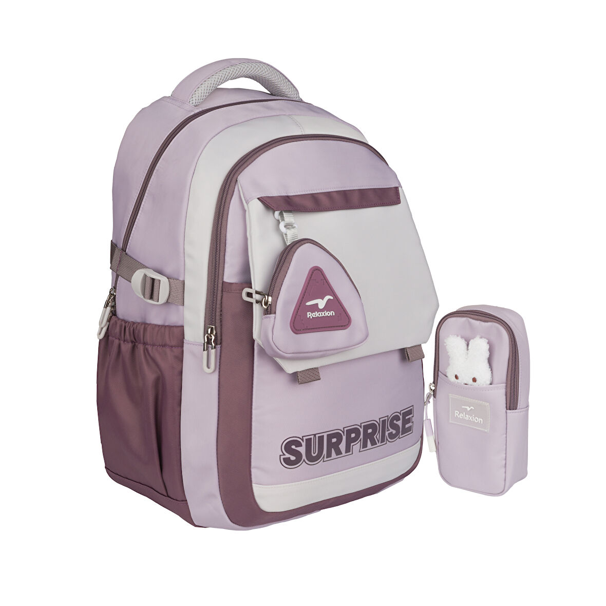 Relaxion Yeni Sezon Kalemlikli Lila-Mor Premium Okul Sırt Çanta 1514
