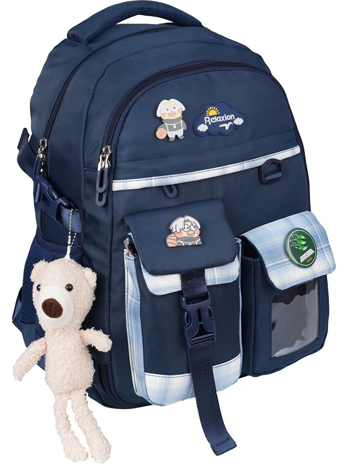 Relaxion 1450 Lacivert İthal Kore Tarzı Unisex İlkokul Çocuk  Sırt Çantası