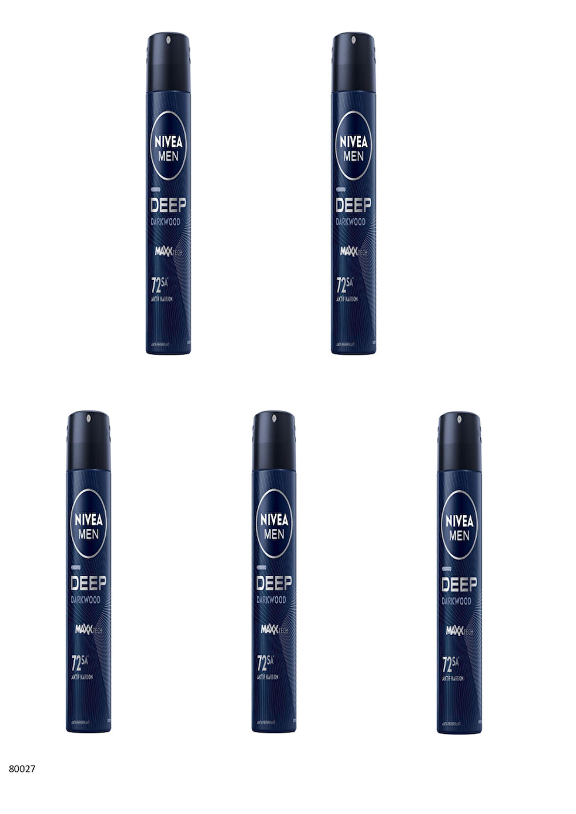 80027 NIVEA MEN DEEP DARKWOOD SPREY  5 ADET