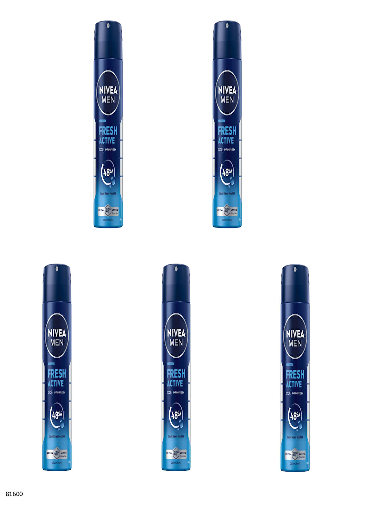 81600 NIVEA MEN Fresh Active Sprey  5 ADET