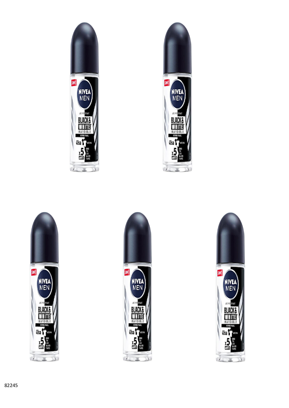 82245 NIVEA MEN BLACK & WHITE ORIGINAL ROLL-ON  5 ADET