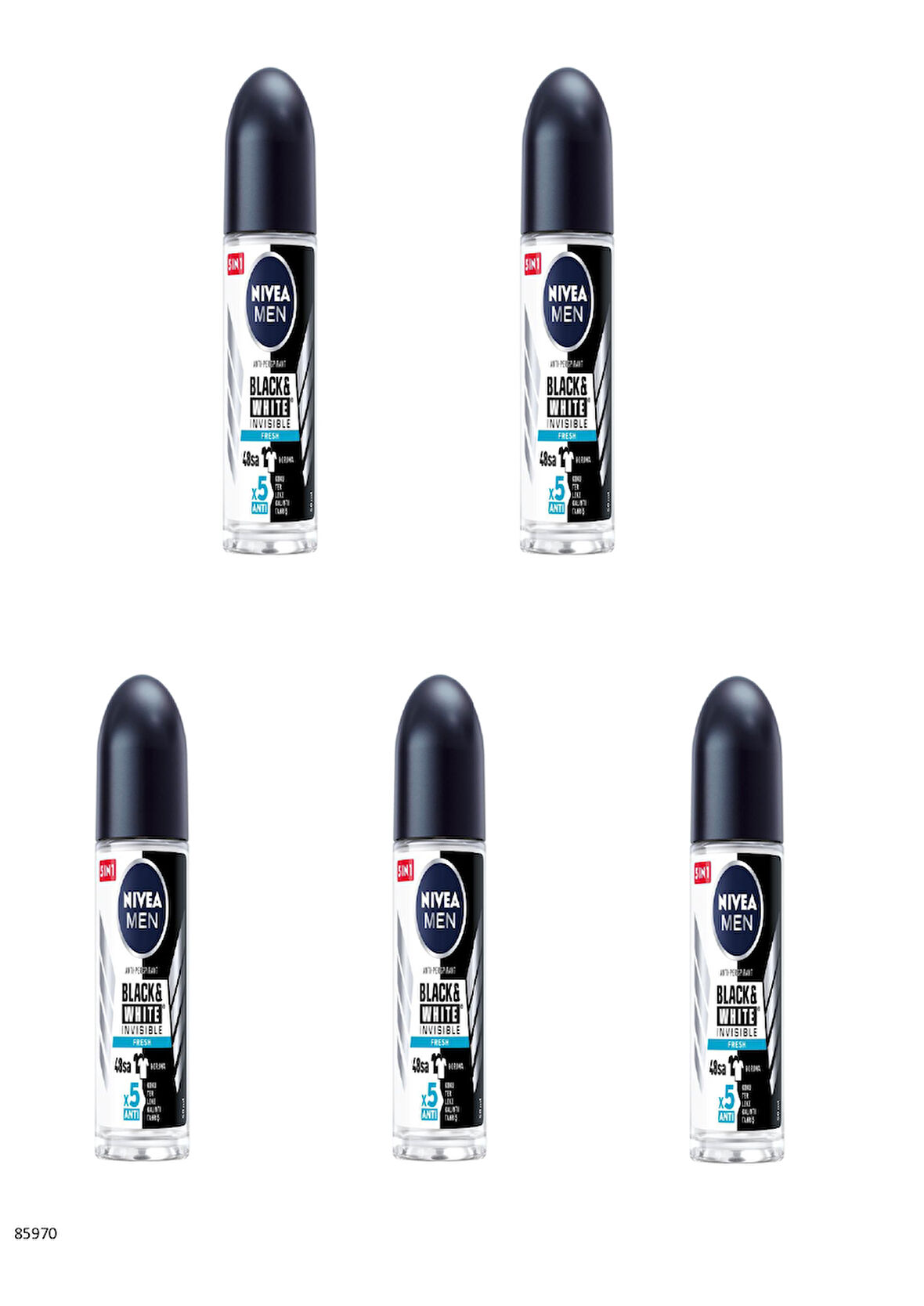 85970 NIVEA MEN BLACK & WHITE FRESH ROLL-ON  5 ADET