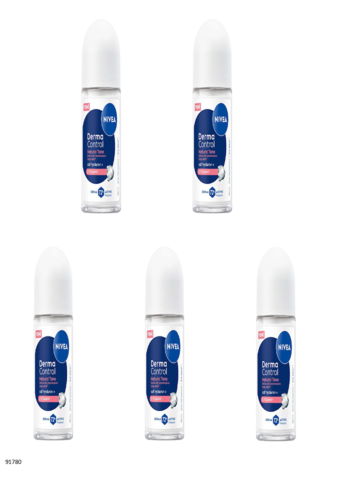 91780 NIVEA Derma Control Natural Tone Roll On  5 ADET