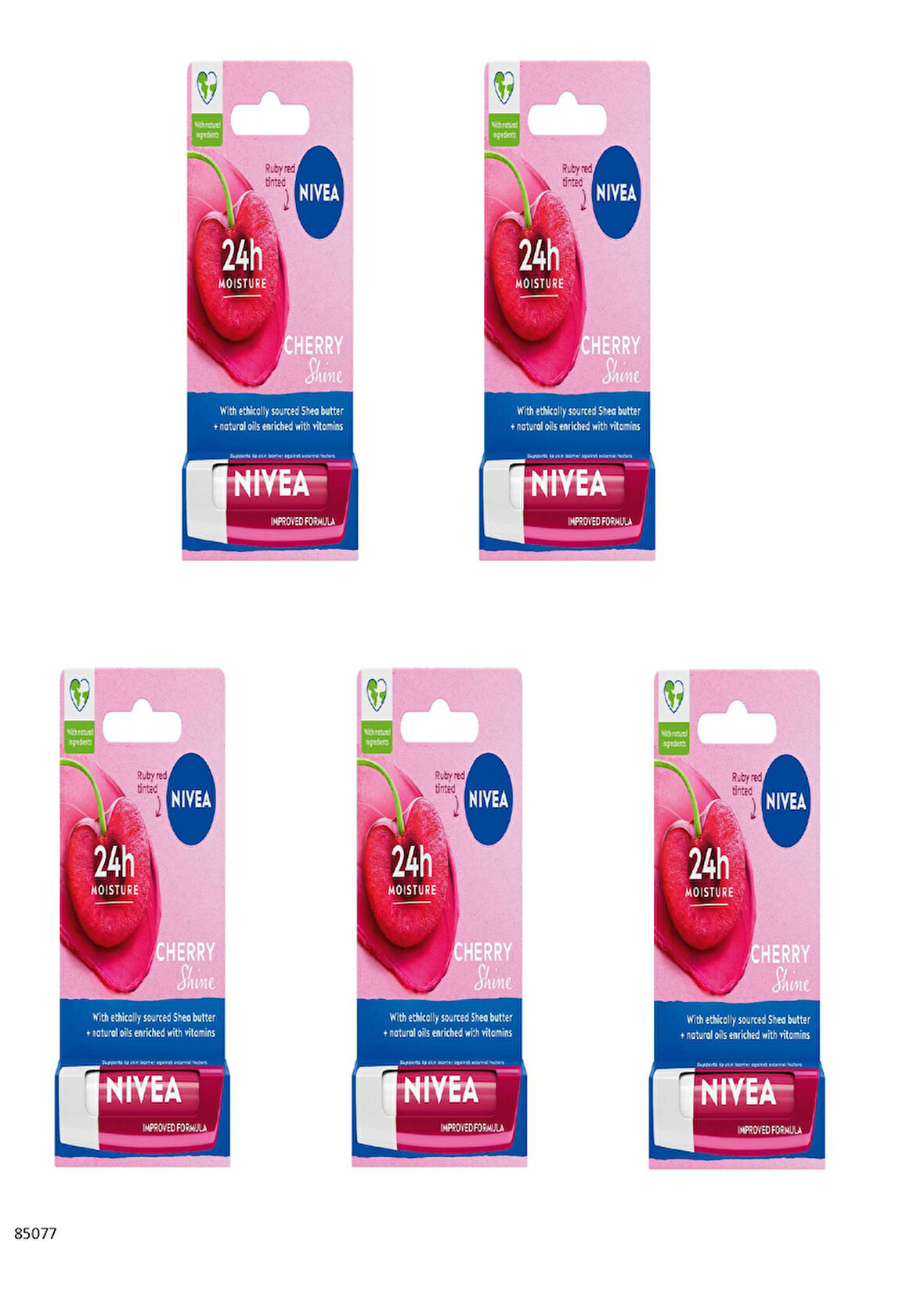 85077 NIVEA Kiraz Dudak Bakım Kremi  5 ADET