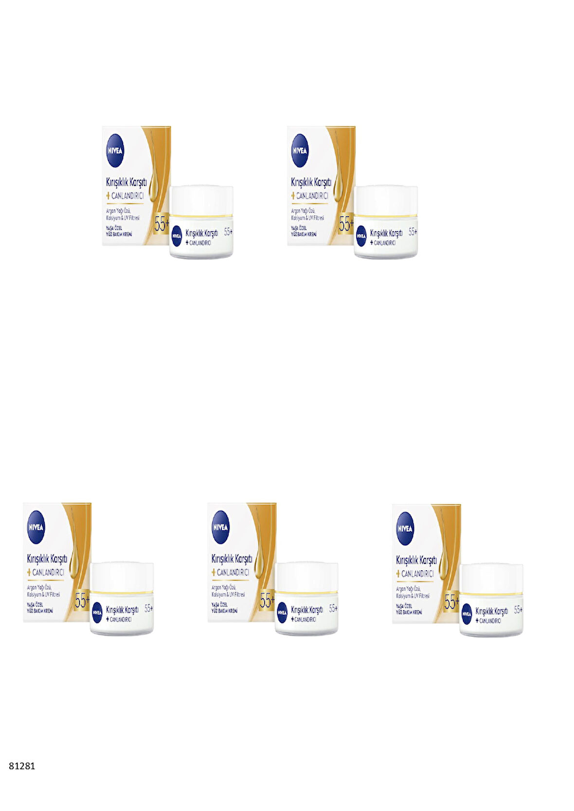 81281 NIVEA Kırışıklık Karşıtı+ Yenileyici 50+  5 ADET