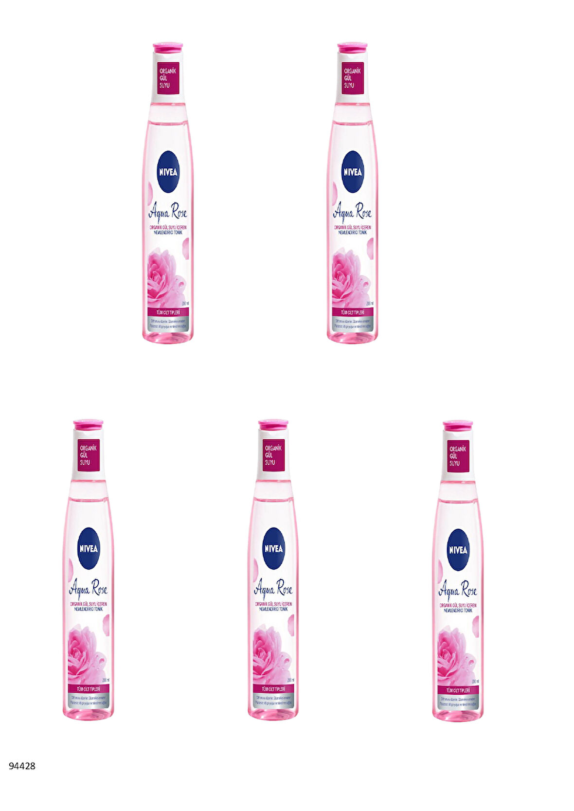 94428 NIVEA AQUA ROSE ORGANİK GÜL SUYU İÇEREN NEMLENDİRİCİ TONİK  5 ADET