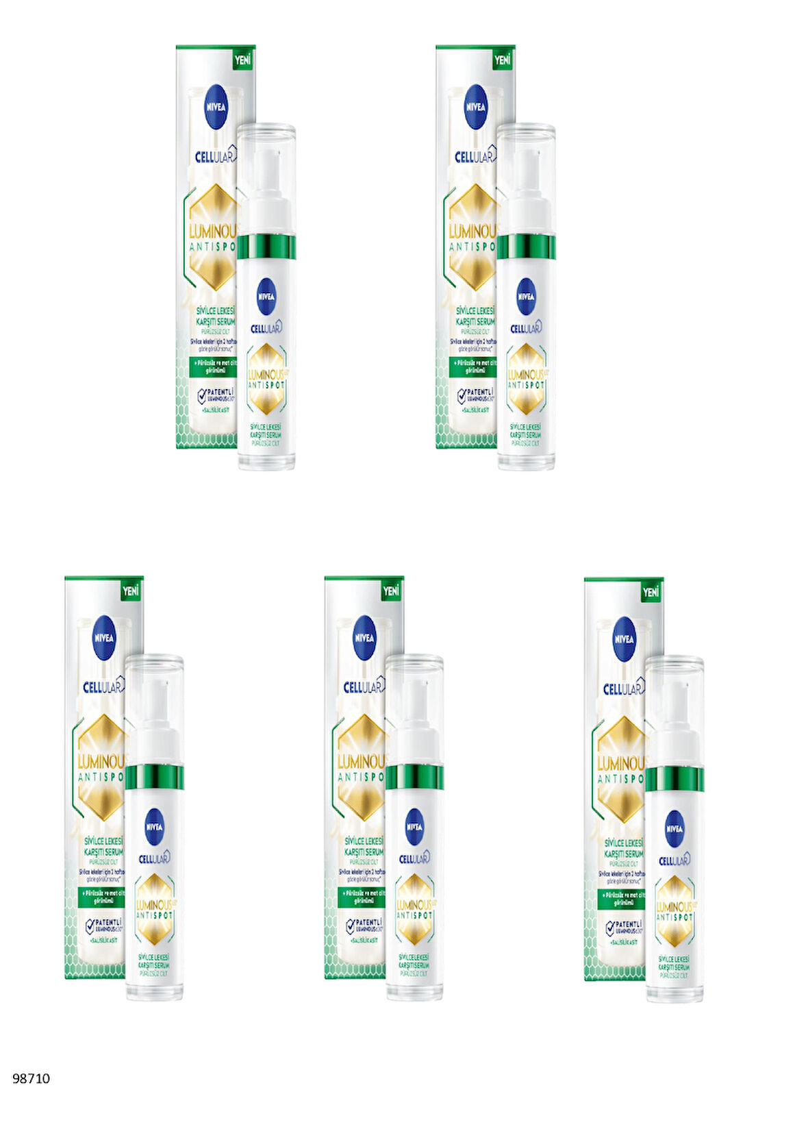 98710 NIVEA LUMINOUS630 SİVİLCE LEKESİ KARŞITI SERUM  5 ADET