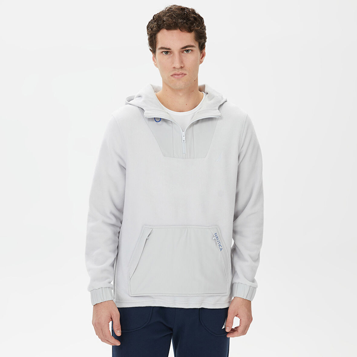 Nautica Erkek Gri Standart Fit Kapüşonlu Sweatshirt