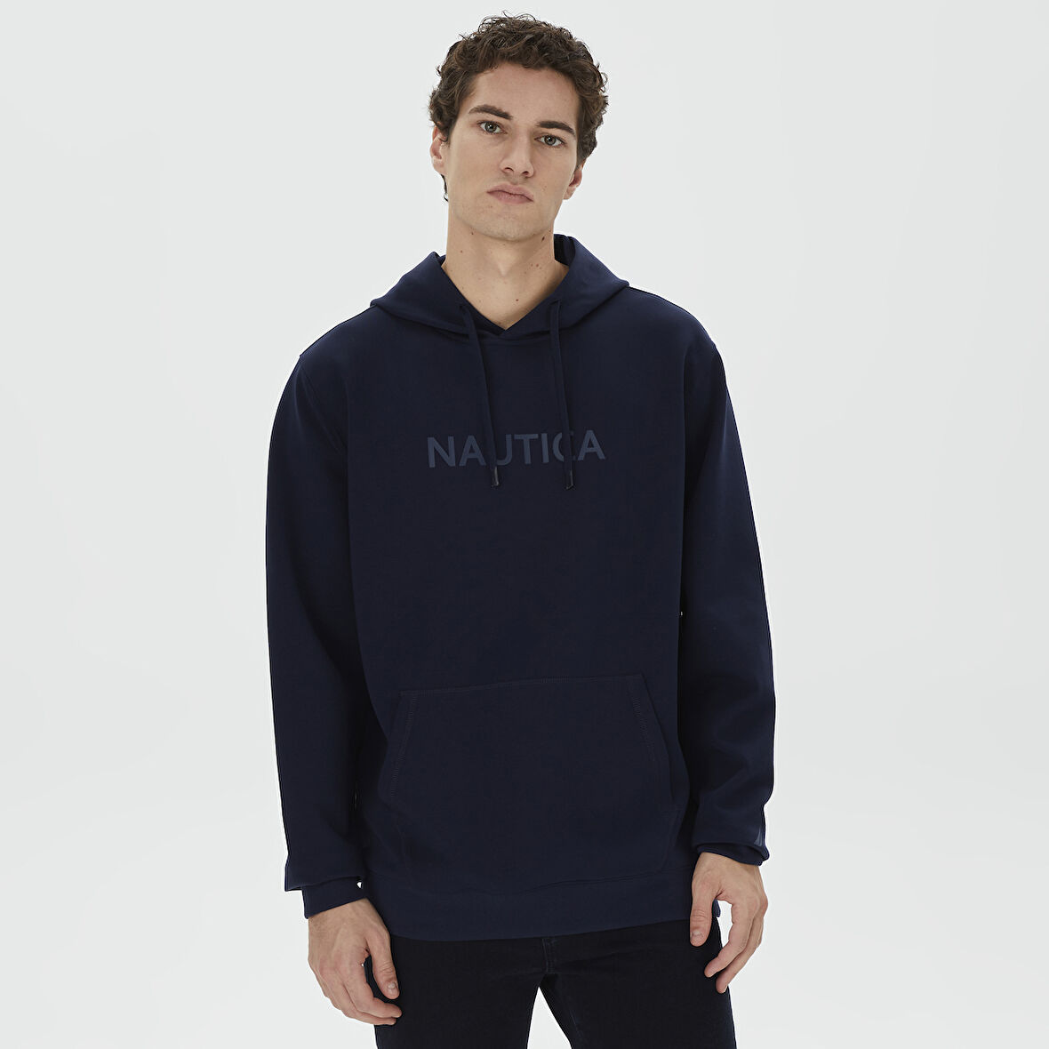 Nautica Erkek Lacivert Standart Fit Kapüşonlu Sweatshirt