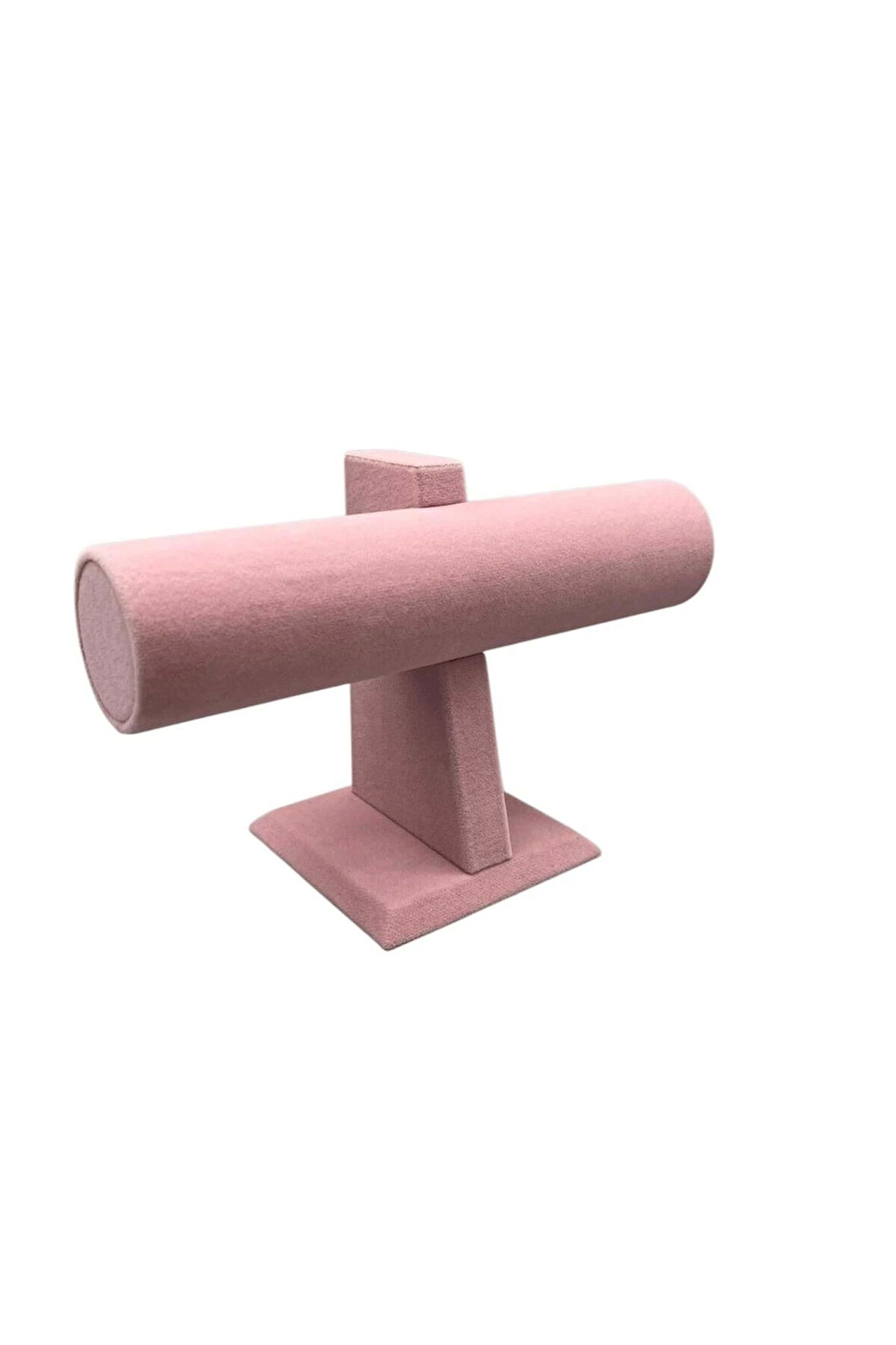 Yerli Üretim Süet Kumaş Pembe Renk Saat - Bileklik Sergileme Standı