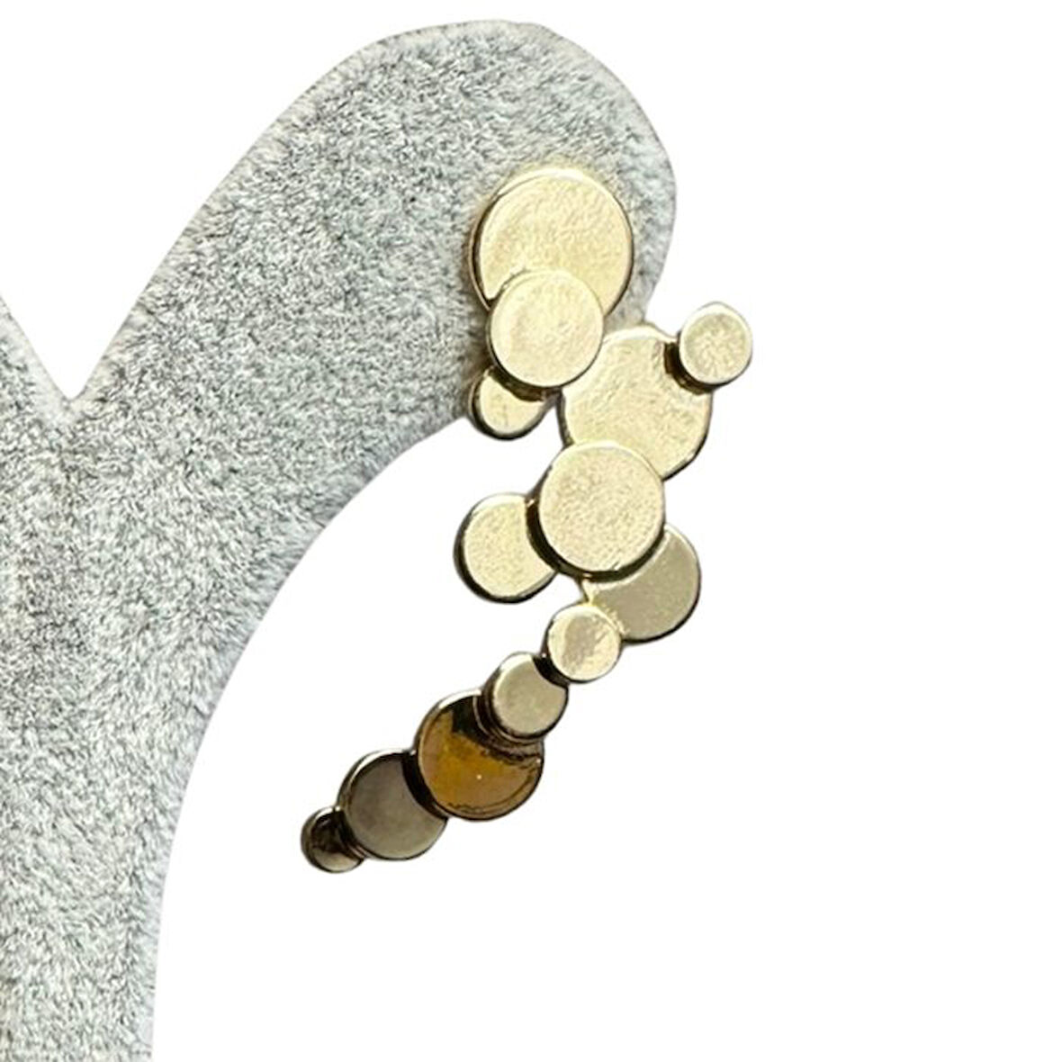 Uretti - İREM 3914 7391 Gold Halka Metal Bal Peteği Küpe