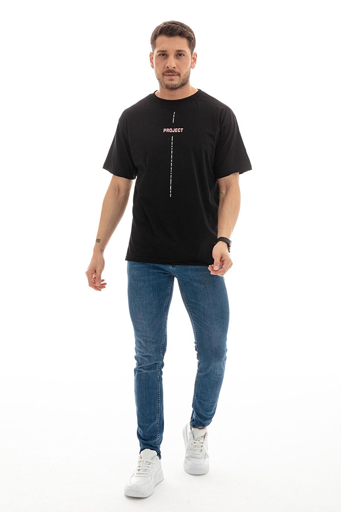 Project Baskılı Erkek Oversize Tshirt