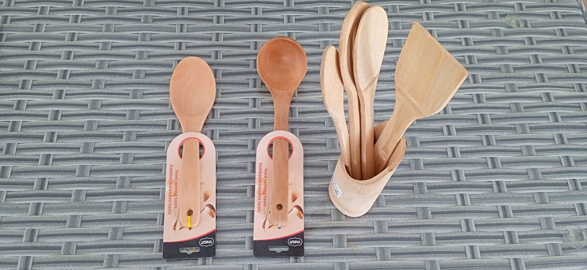 AHŞAP SERVİS SETİ BAMBU KEPÇE KAŞIK PİLAV KAŞIĞI