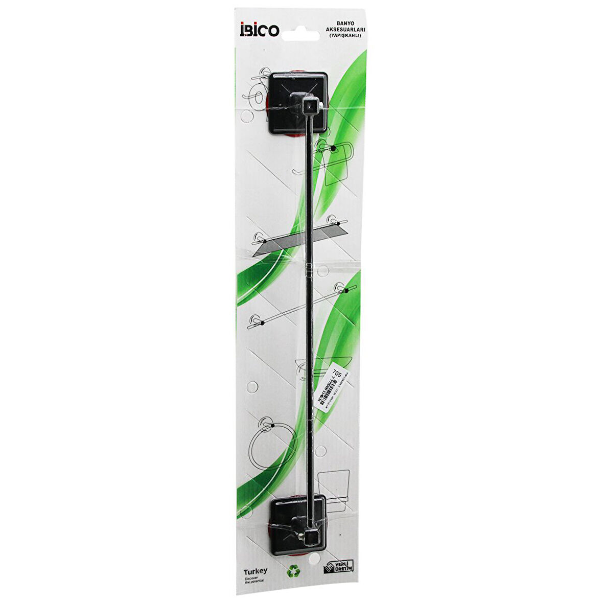 SİYAH   UZUN  METAL  HAVLULUK   YAPIŞKANLI MONTAJ BNY-705 (5250)