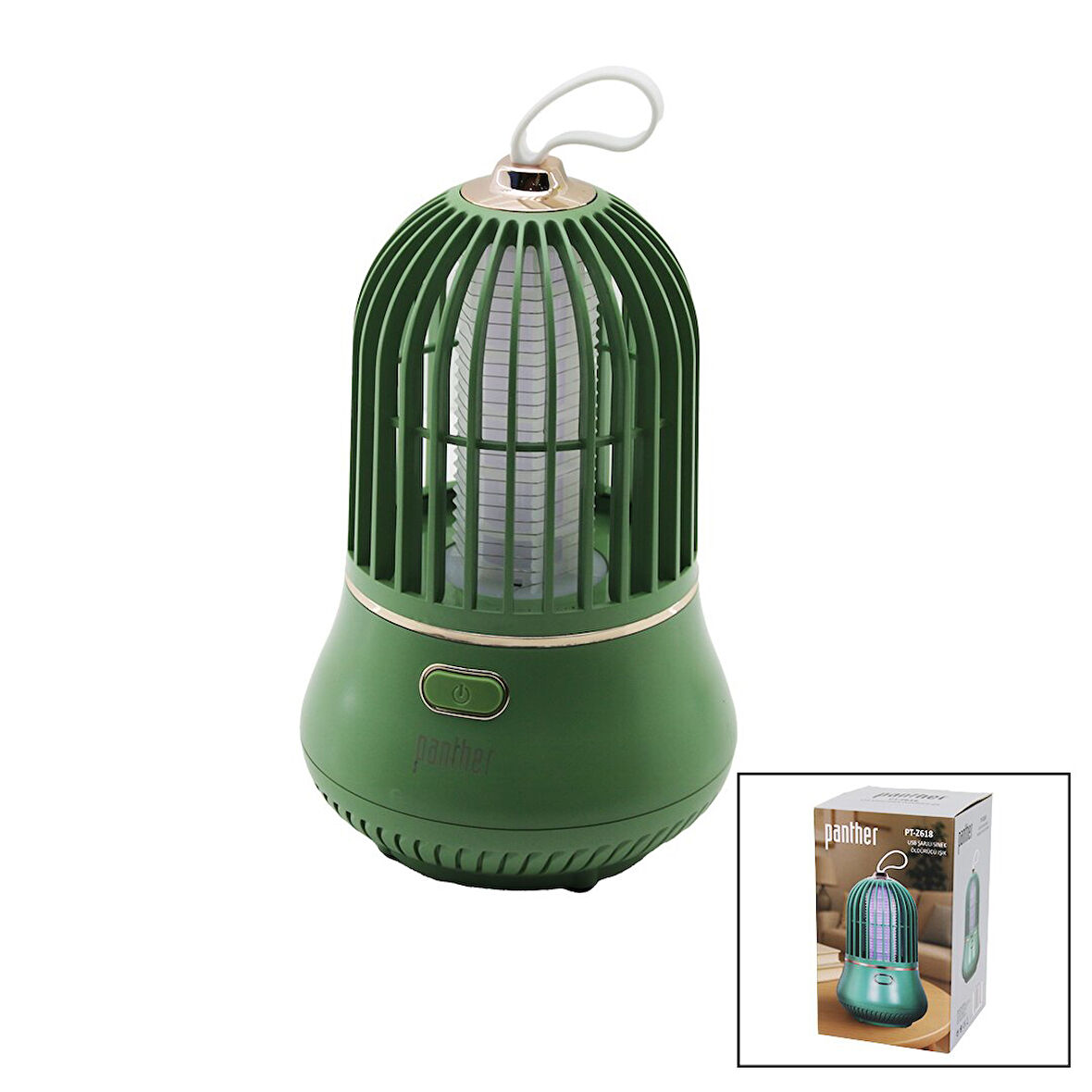 ARMUT MODELİ USB ŞARJLI SİNEK ÖLDÜRÜCÜ CIZ MAKİNE MASA ÜSTÜ - ASKI HALKALI ETKİ=20M2ÇAP: 13CM Y:20.5CM PT-Z618 (5250)