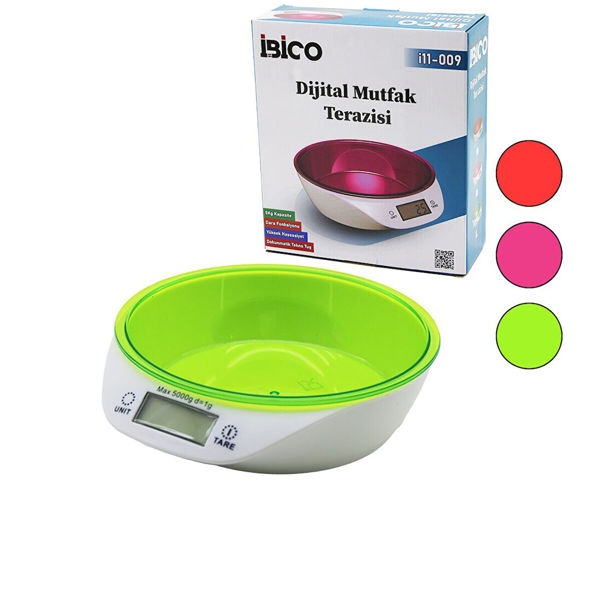 DİJİTAL - PİLLİ MUTFAK TERAZİ TARTI KASELİ - 5KG/1GR (5250)