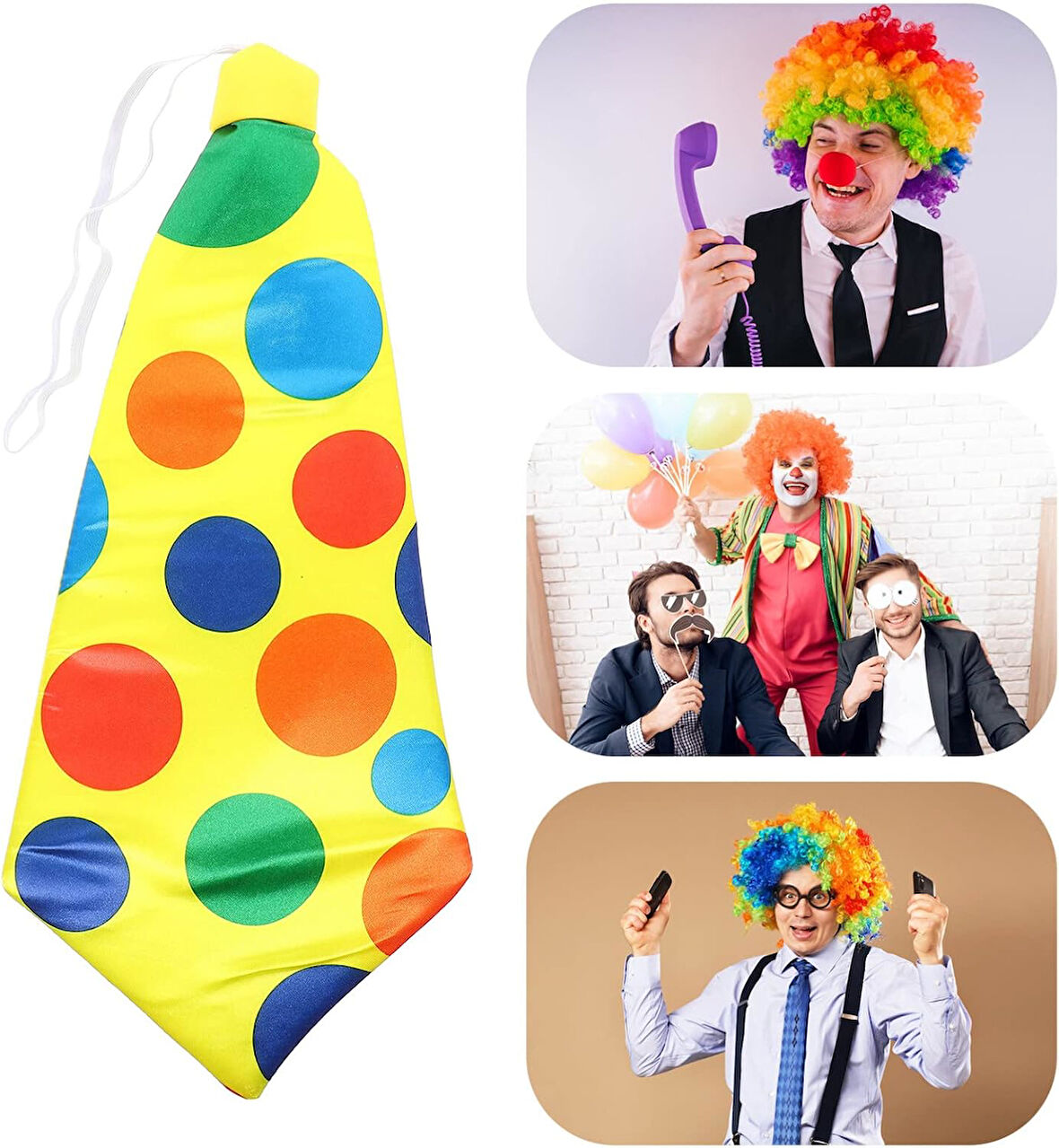 Palyaço Kravatı Lastikli Geniş Kesim 17x37 cm (5250)